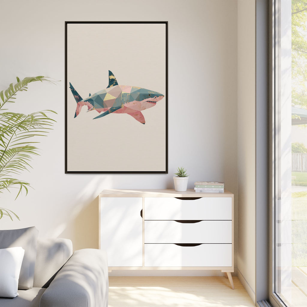 Geometric Shark Spectrum: Polygonal Marine Predator, Abstract Metallic Design   |  Personalized & Custom Orders Available
