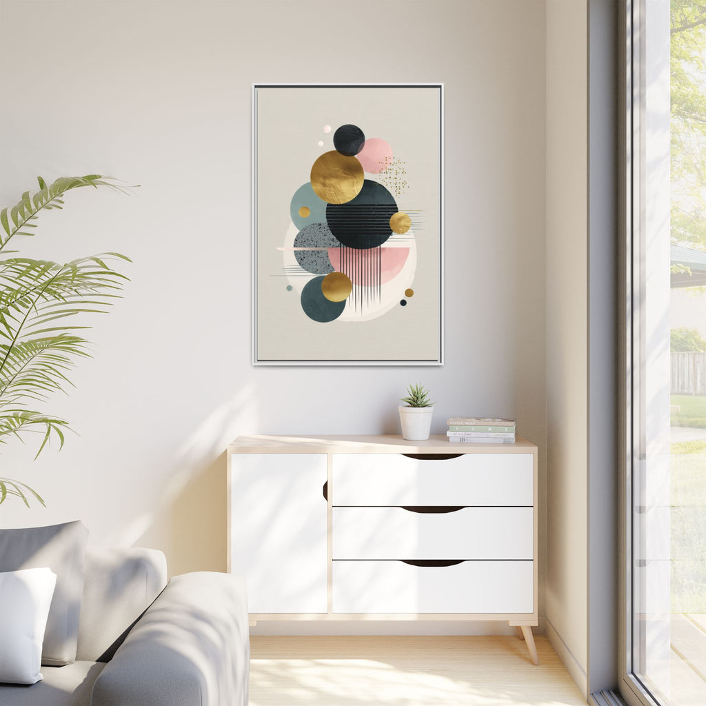 Geometric Harmony: Intersecting Circles, Mid-Century Modern Design, Abstract Metallic Composition   |   Custom Orders Accepted