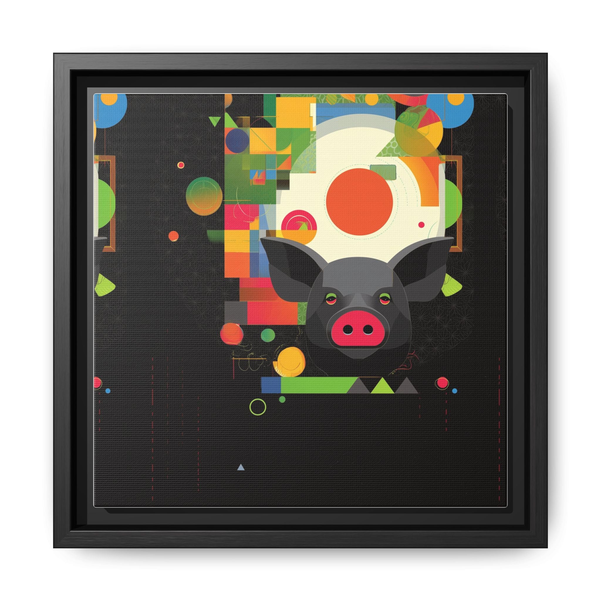 Prismatic Porcine: Geometric Digital Art, Cubist Pop Pig Portrait   |  Personalized & Custom Orders Available