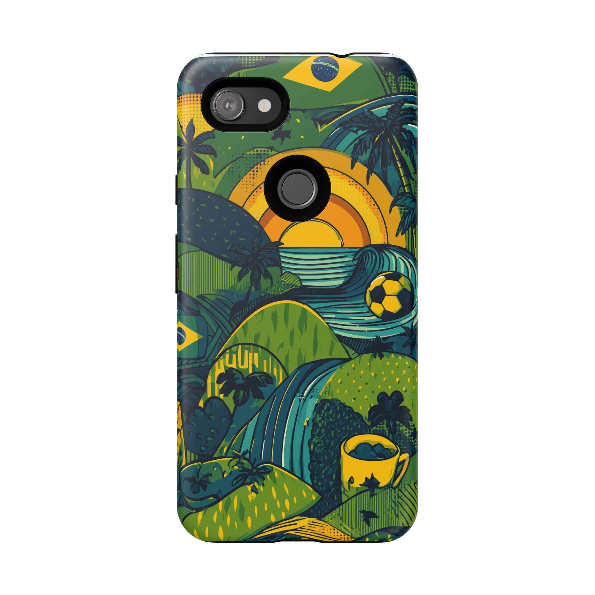 Brazil Tough Cases: Sporty Tropical Phone Case, Fun Beach Vibe Phone Accessory, Summer Travel Gift, Colorful Phone Cover, Casual Style Tech