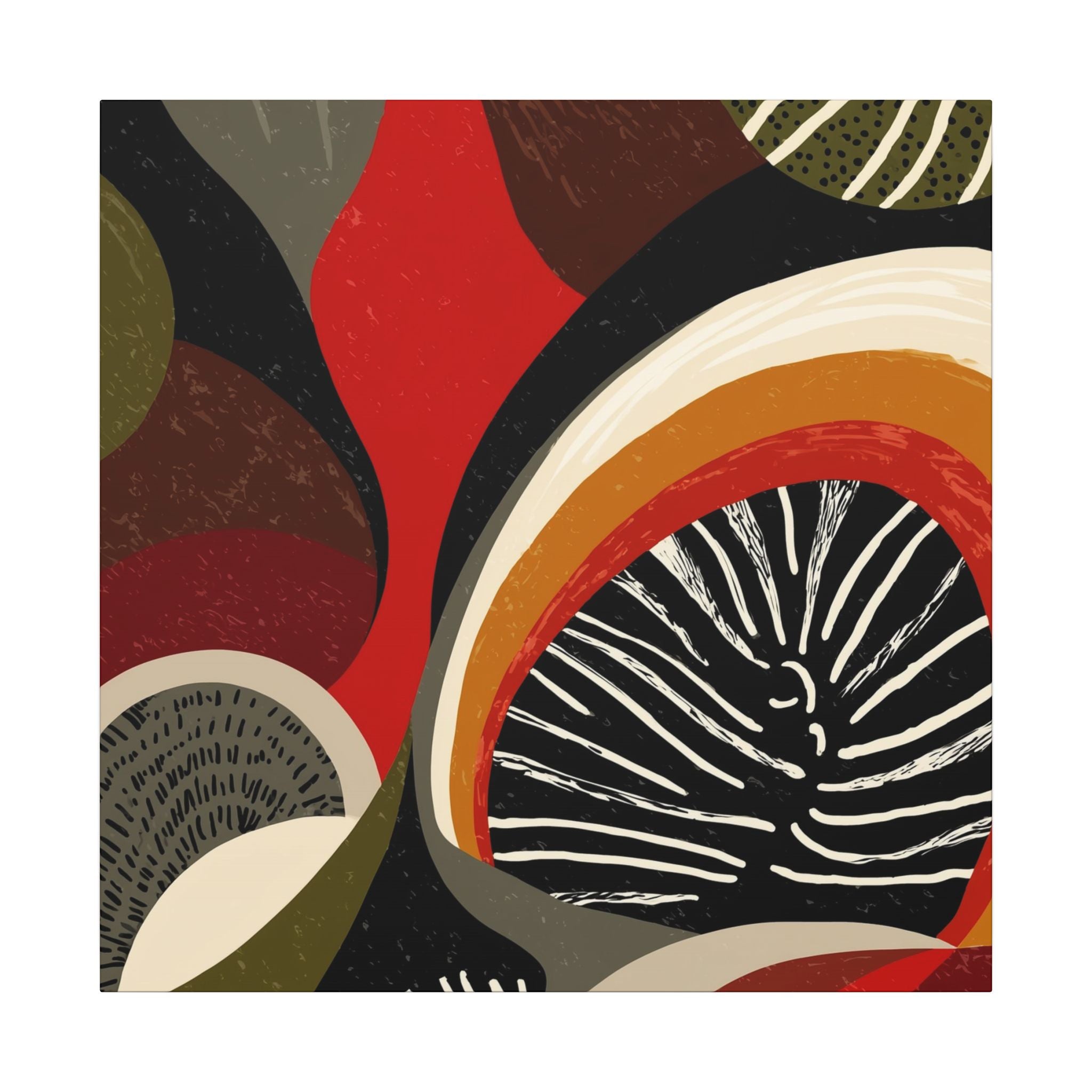 Harmonic Convergence: Organic Geometry, Mid-Century Modern Abstract, Earthy Palette Composition   |   Custom Orders Accepted