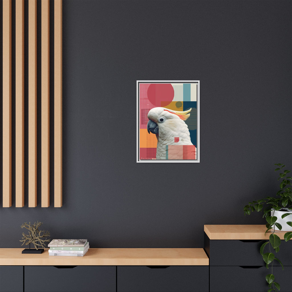 Cockatoo in Geometry: Mid-Century Modern Wildlife Art, Photorealistic Nature Print   |    Custom Orders Available