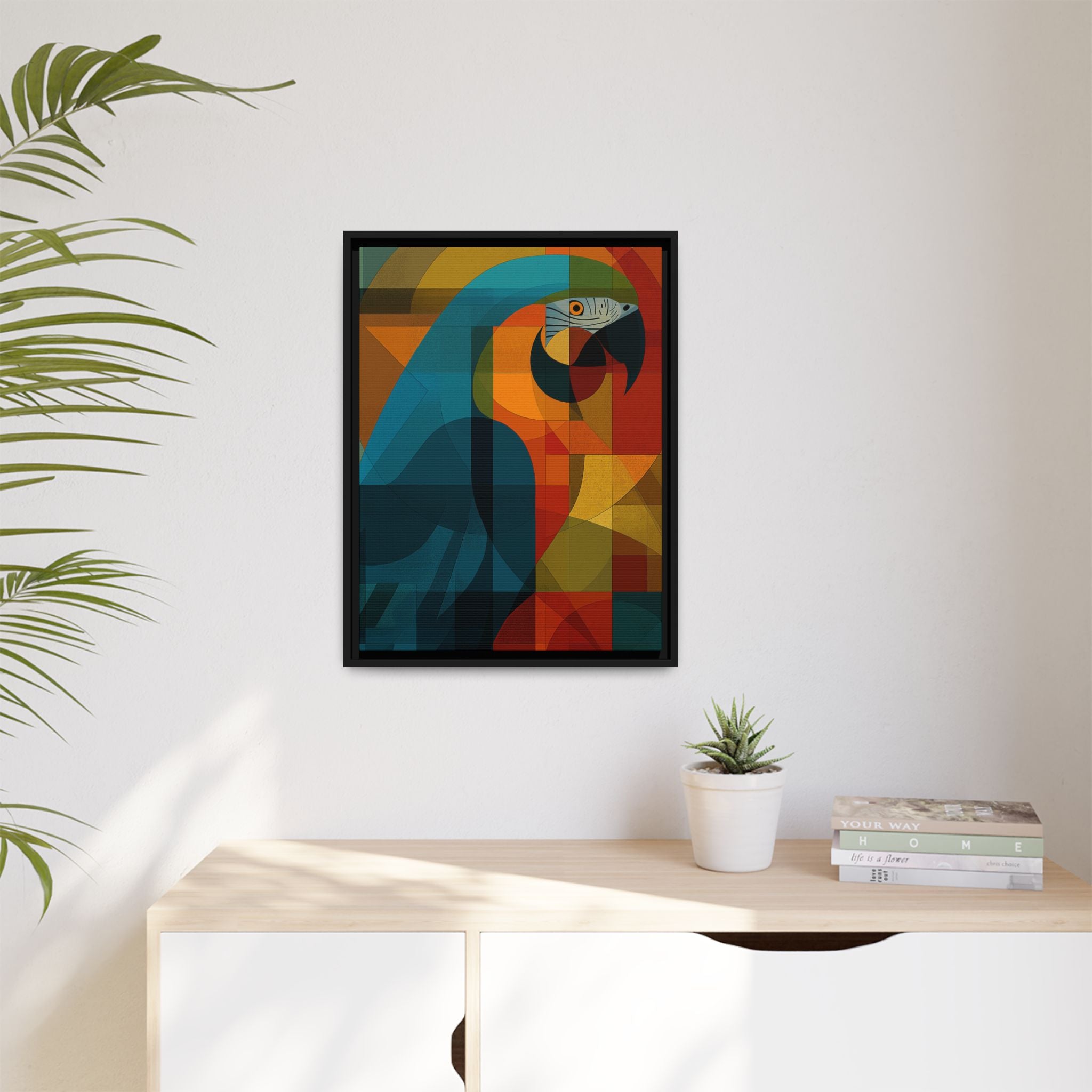 Prismatic Parrot Framed Print : Cubist Digital Geometry, Modernist Color Fragmentation   |  Personalized & Custom Orders Available