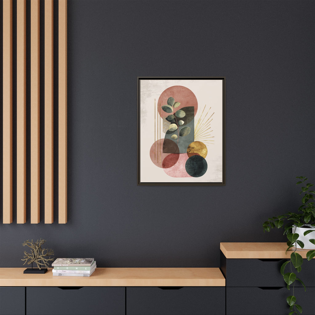 Botanical Geometric Symphony: Eucalyptus Harmony, Metallic Intersections, Modern Earth Tones   |   Custom Orders Accepted