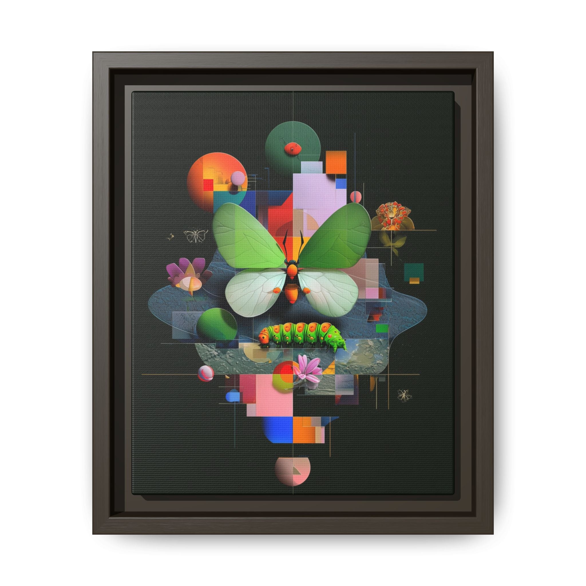 Metamorphosis Geometry Framed Print : Digital Nature Synthesis, Butterfly Abstraction   |  Personalized & Custom Orders Available