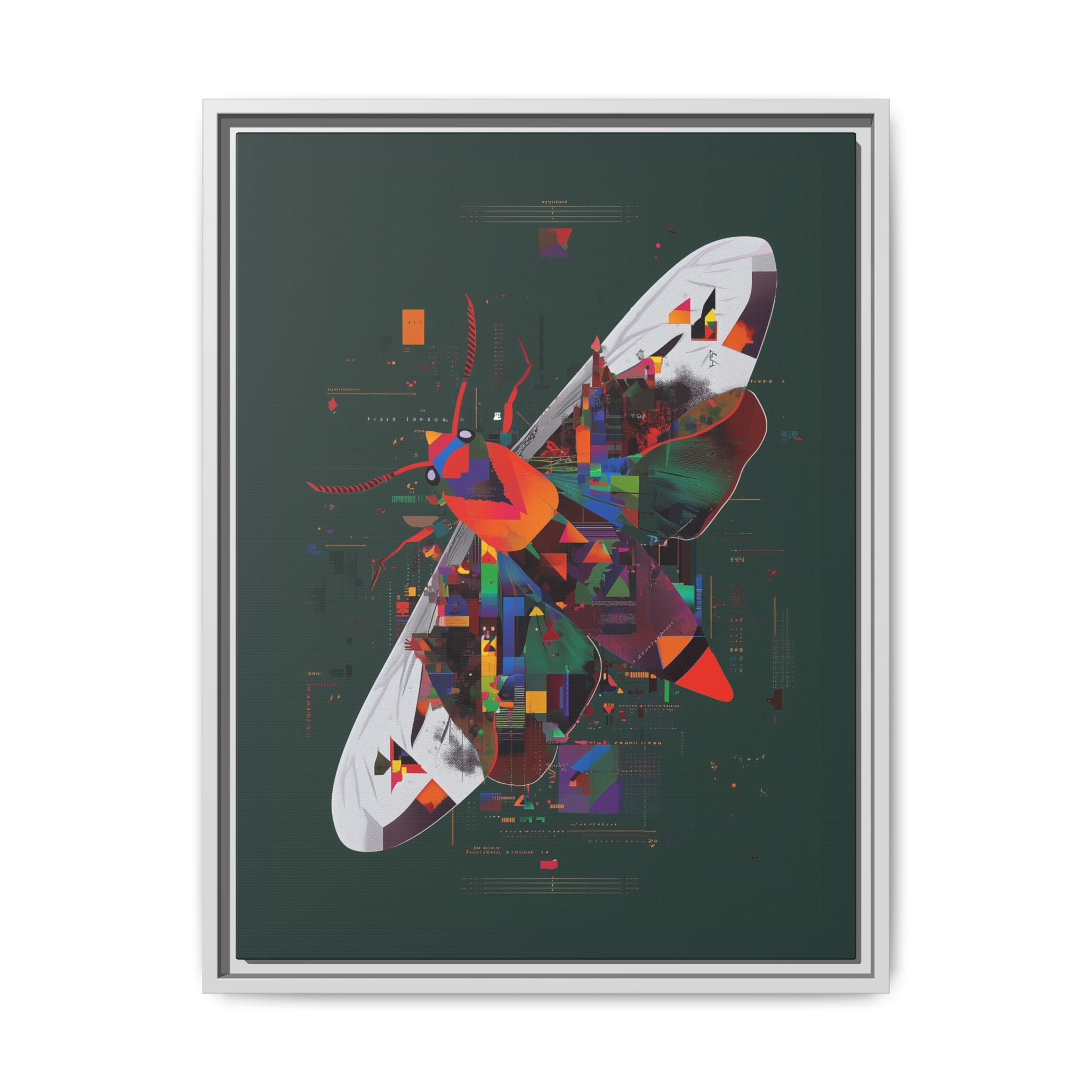 Digital Metamorphosis Framed Print : Geometric Butterfly Synthesis, Technological Nature Rendering   |   Custom Orders Available
