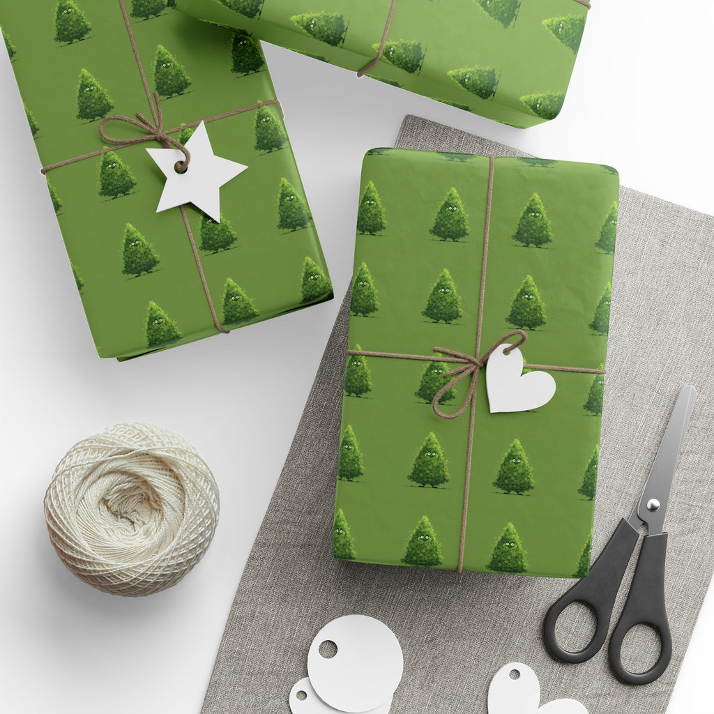 Cute Marijuana Bud Christmas Tree Festive Wrapping Paper - Gift Wrapping, Christmas, Birthday, Baby Shower, Jungle Theme