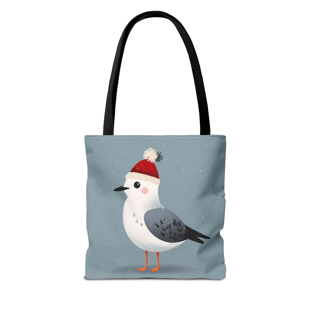 Christmas Seagull Tote Bag, Holiday Shopping Bag, Eco-Friendly Gift Bag, Cute Coastal Accessories, Winter Tote for Bird Lovers