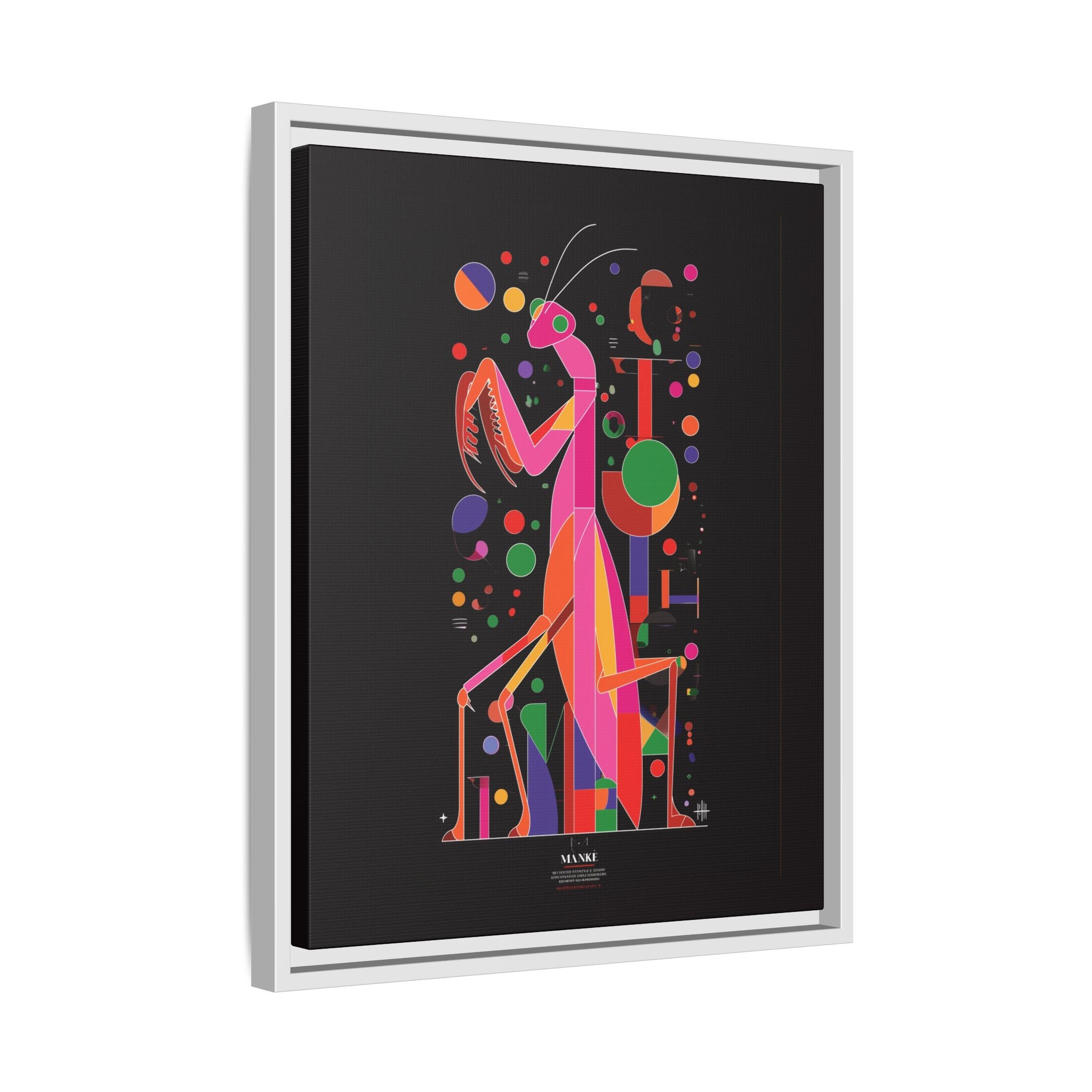 Mantis Geometrica Framed Print : Cubist Insect Design, Vibrant Graphic Poster Art   |   Custom Orders Available