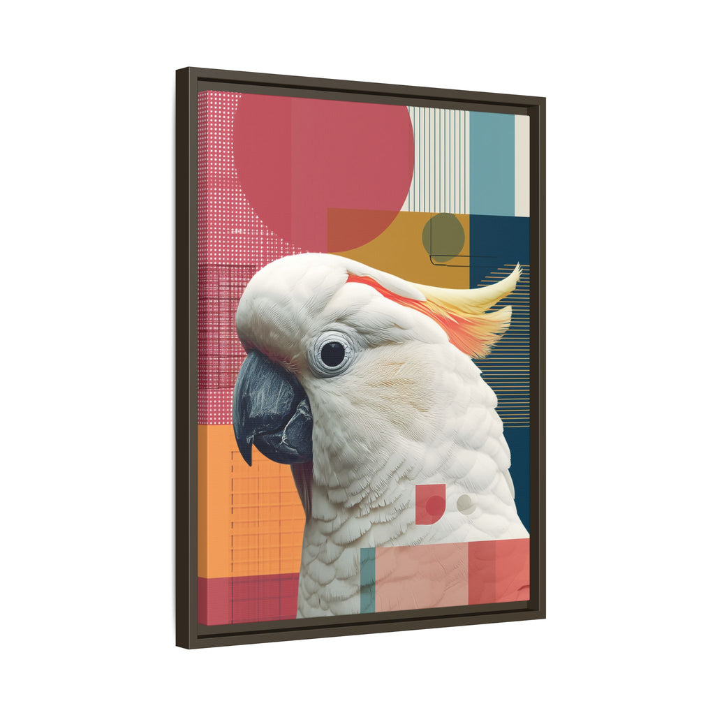 Framed Print, Cockatoo Abstract Geometric Wall Art, Matte Canvas, Colorful Bird Poster, Modern Home Decor, Tropical Animal Painting, Unique