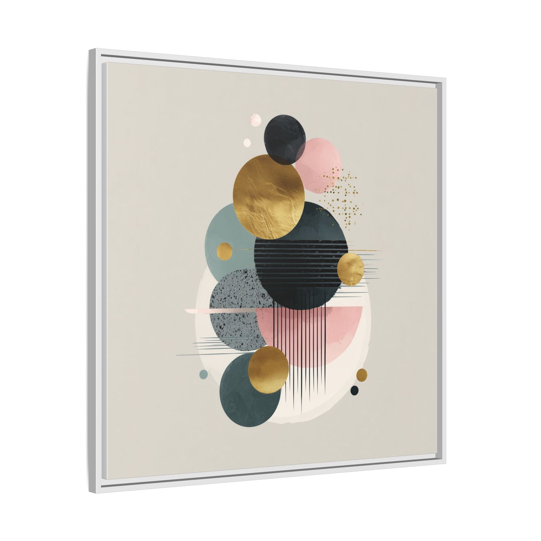 Geometric Harmony: Intersecting Circles, Mid-Century Modern Design, Abstract Metallic Composition   |   Custom Orders Accepted