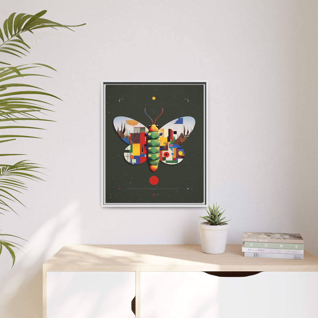 Geometric Butterfly Framed Print : Digital Cubist Interpretation, Modernist Entomological Design   |  Personalized & Custom Orders Available