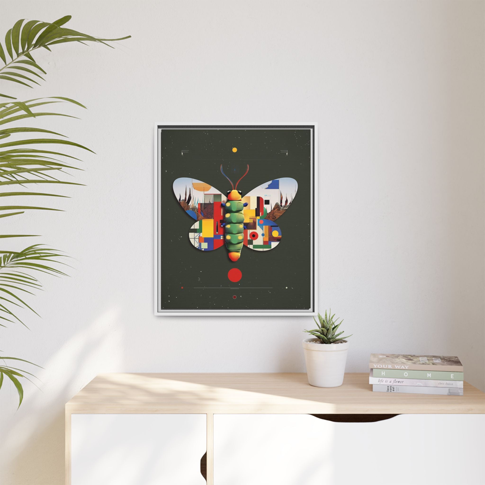 Geometric Butterfly Framed Print : Digital Cubist Interpretation, Modernist Entomological Design   |  Personalized & Custom Orders Available