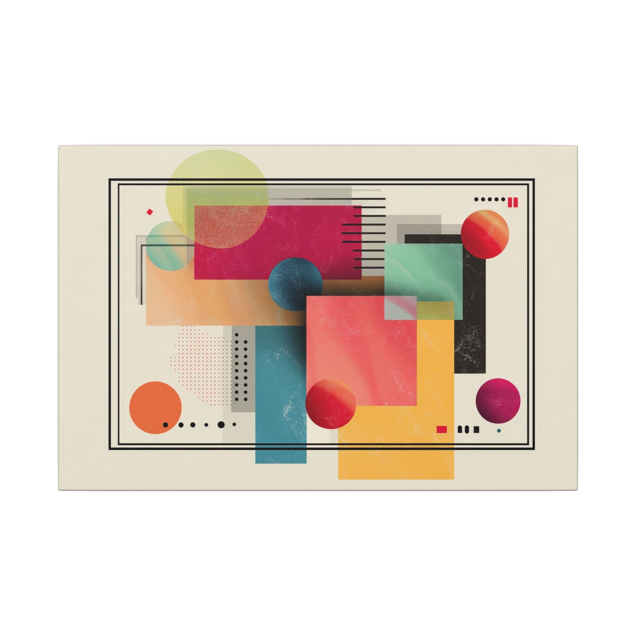 Geometric Dynamism: Bauhaus Abstraction, Translucent Shapes, Modernist Composition   |   Custom Orders Accepted