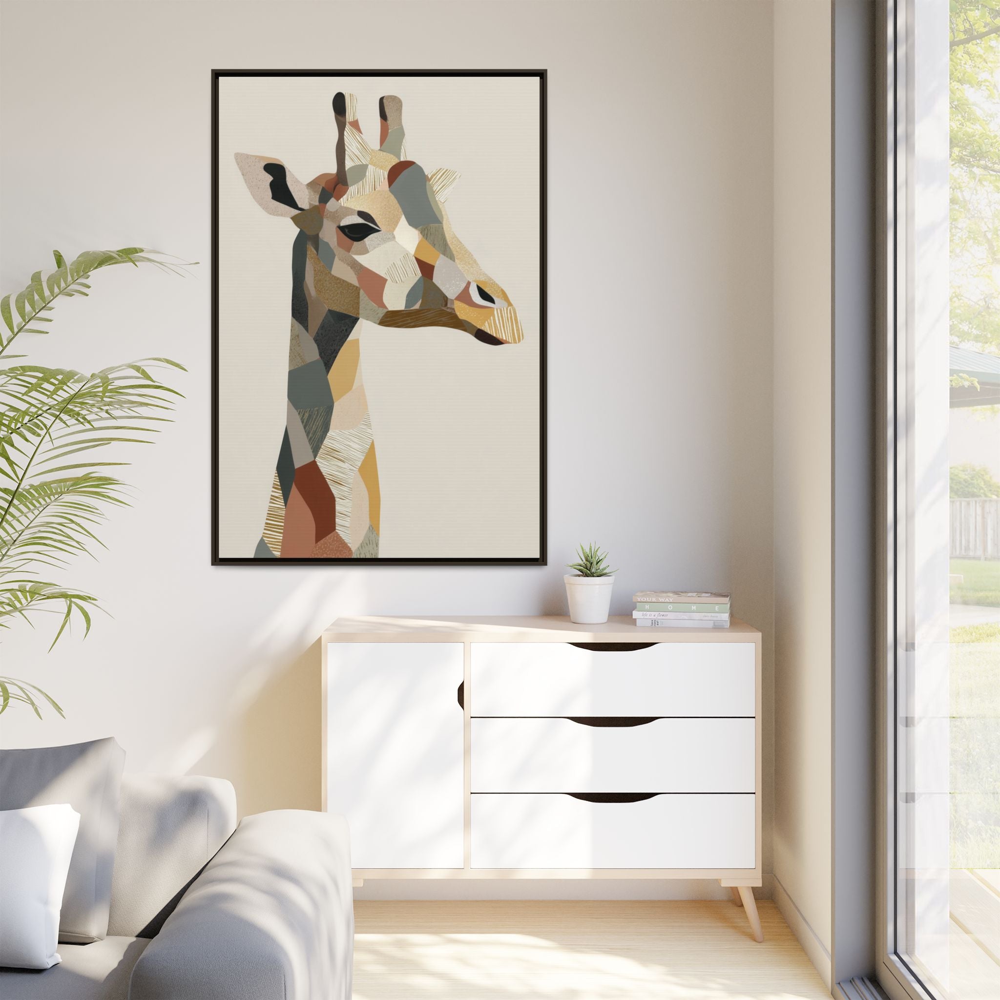 Geometric Giraffe: Cubist Wildlife Abstraction, Polygon Animal Portrait   |  Personalized & Custom Orders Available