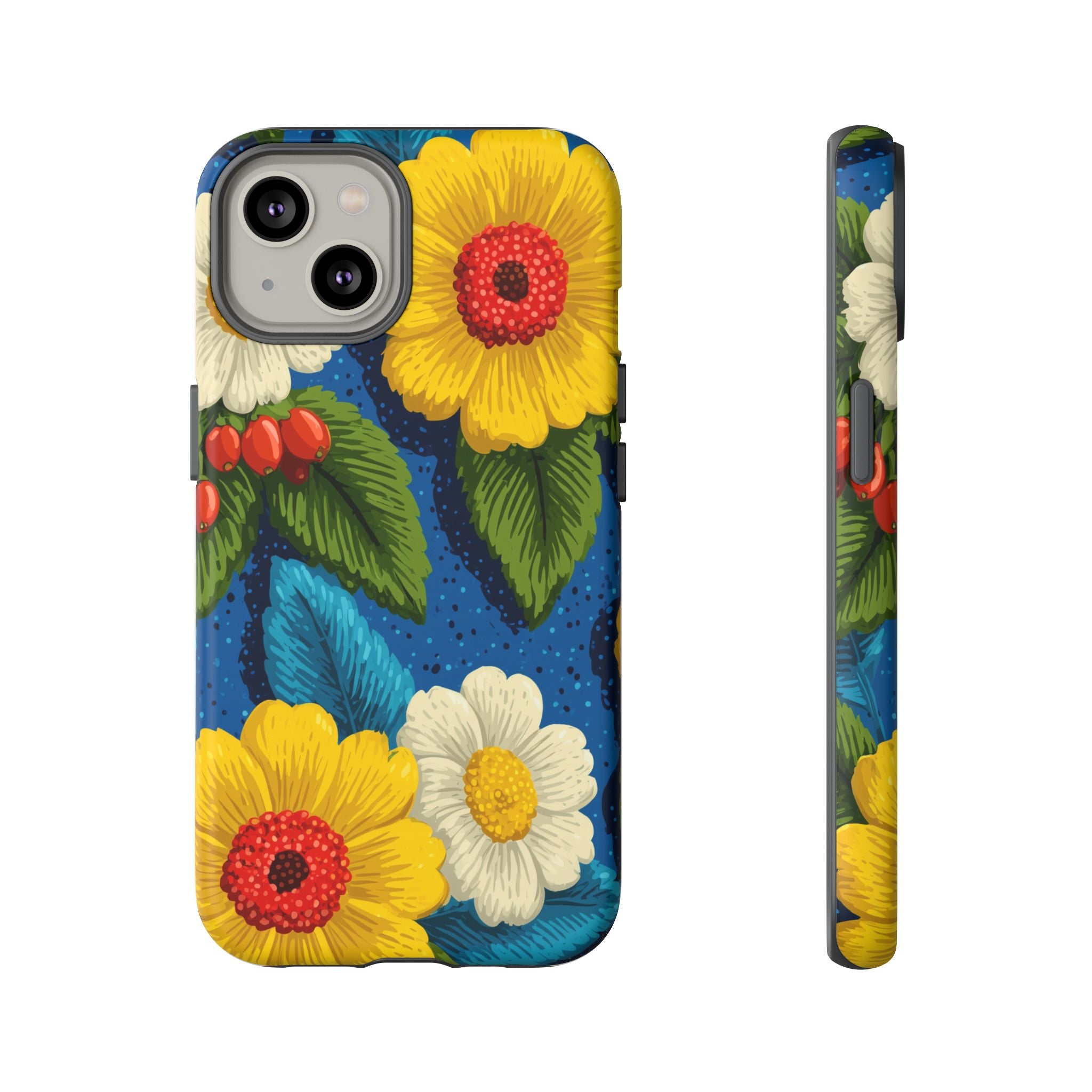 Summer Tough Cases: Floral Fine Art Phone Case, Fun Beach Vibe Phone Accessory, Summer Travel Gift, Colorful Phone Cover, Casual Style Tech