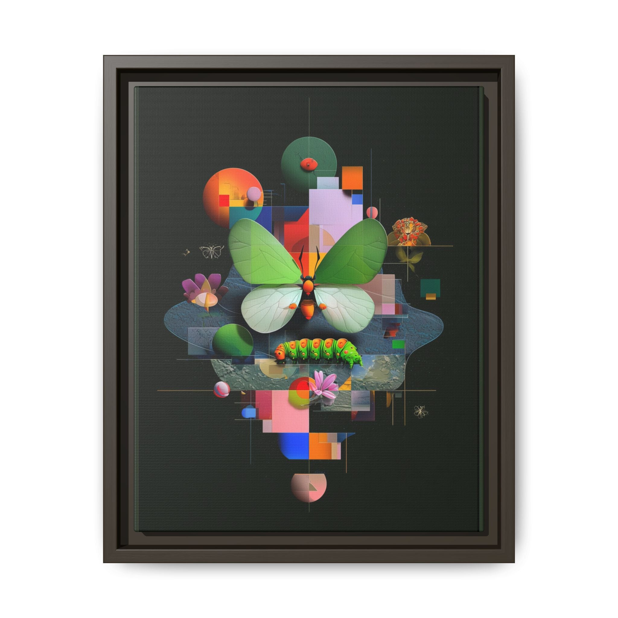 Metamorphosis Geometry Framed Print : Digital Nature Synthesis, Butterfly Abstraction   |  Personalized & Custom Orders Available