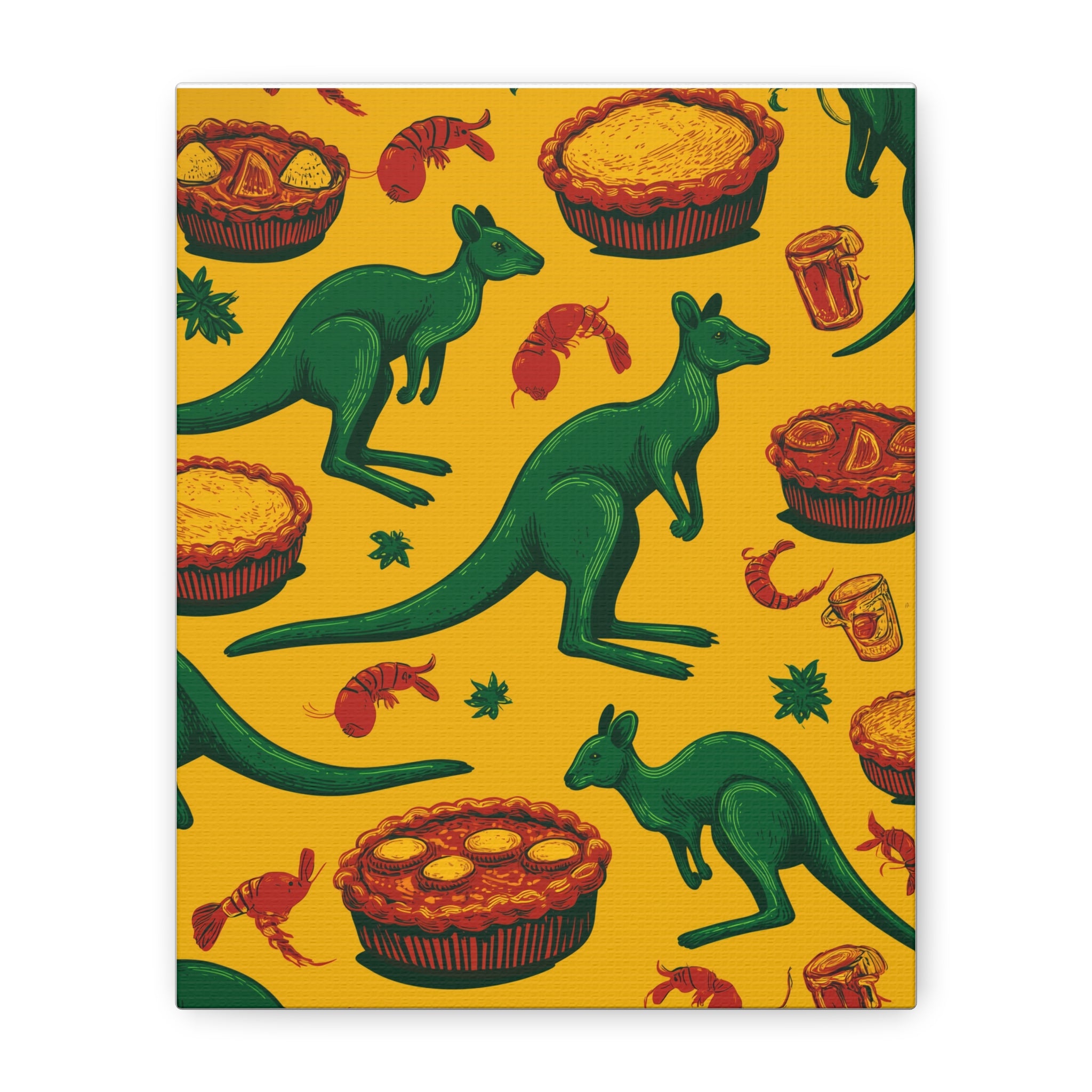 Kangaroo Canvas Wall Art, Vibrant Animal Decor, Unique Gift for Nature Lovers, Fun Kitchen Wall Hanging, Australian Themed Art