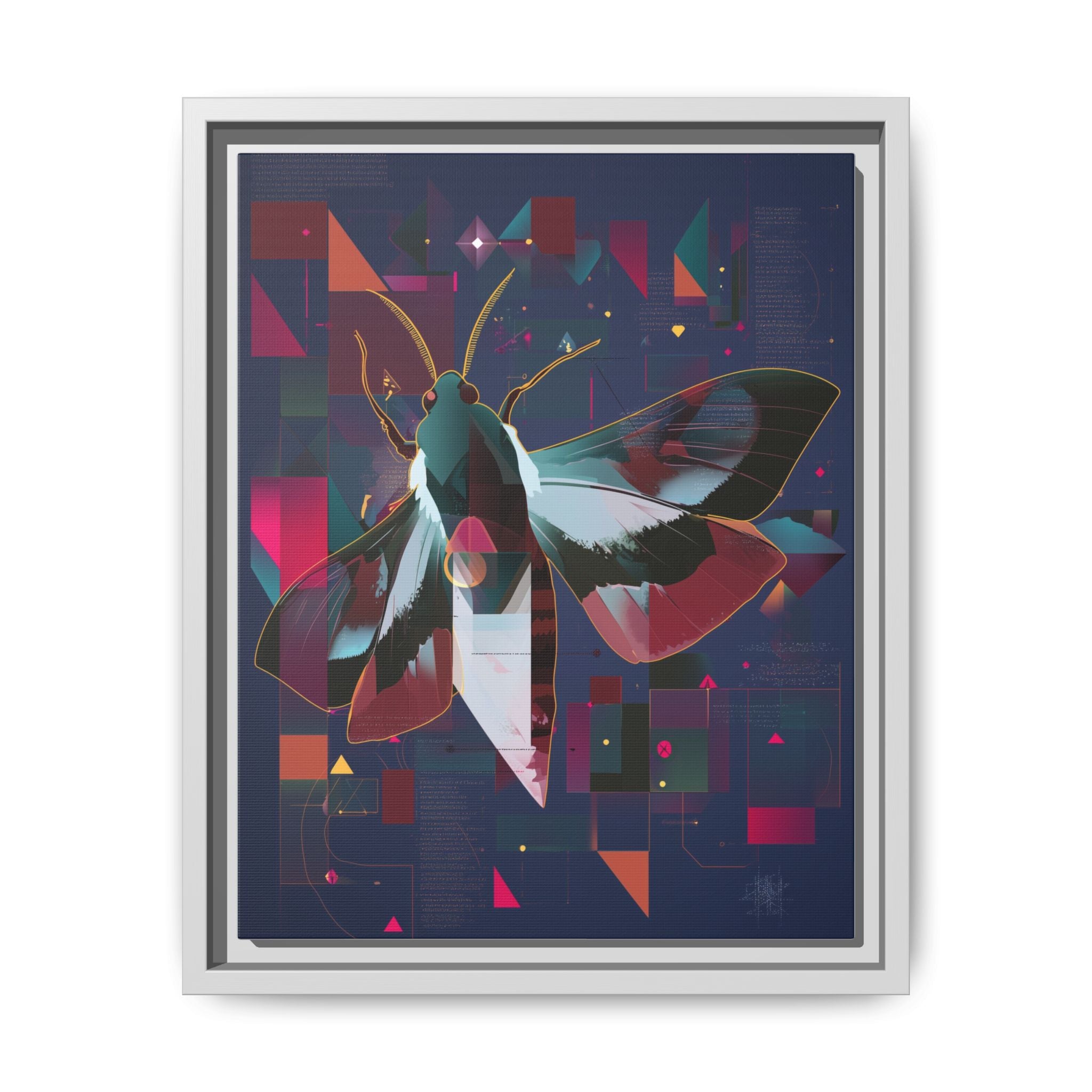 Metamorphic Circuits Framed Print : Geometric Butterfly Fusion, Digital Abstract Techno-Art   |   Custom Orders Available