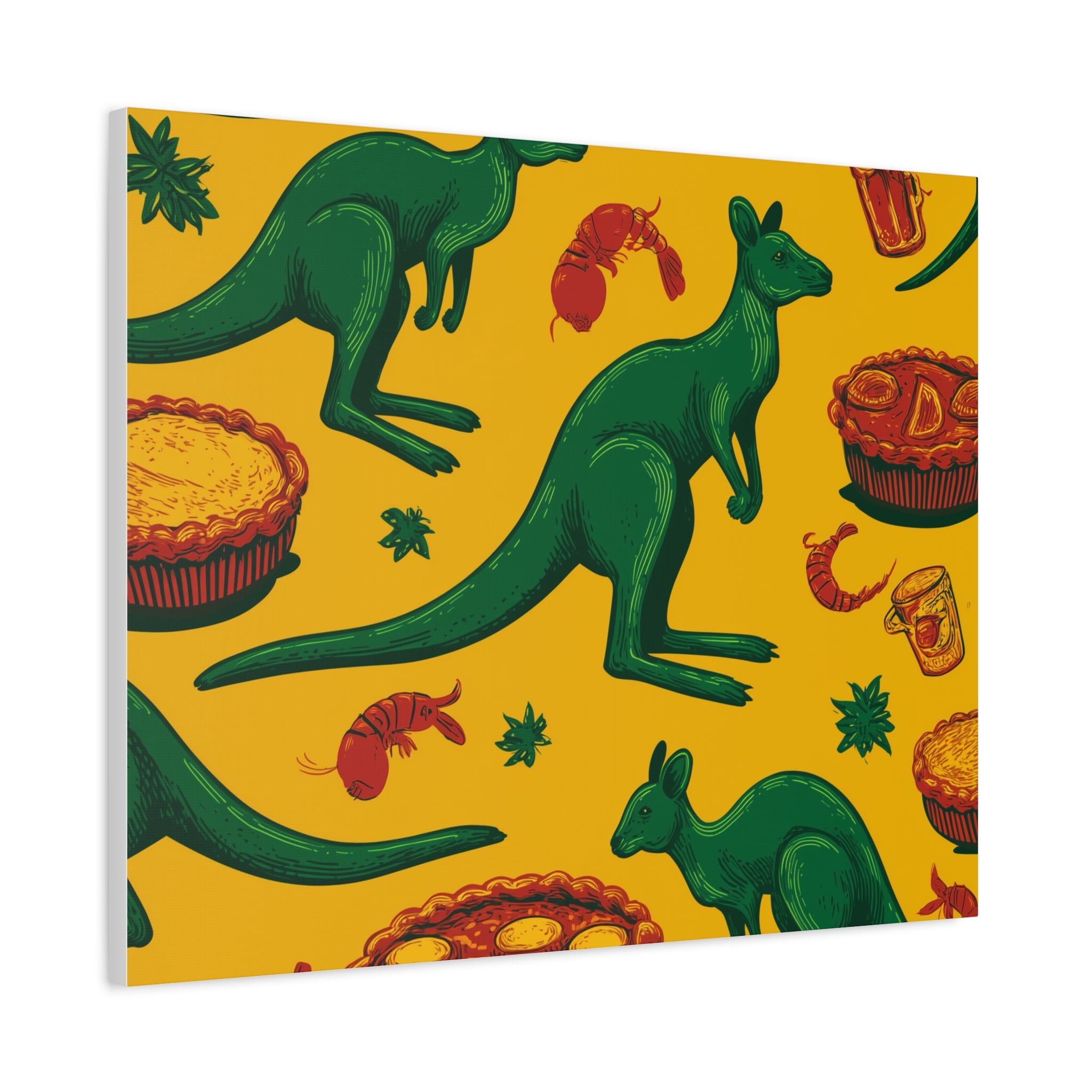 Kangaroo Canvas Wall Art, Vibrant Animal Decor, Unique Gift for Nature Lovers, Fun Kitchen Wall Hanging, Australian Themed Art