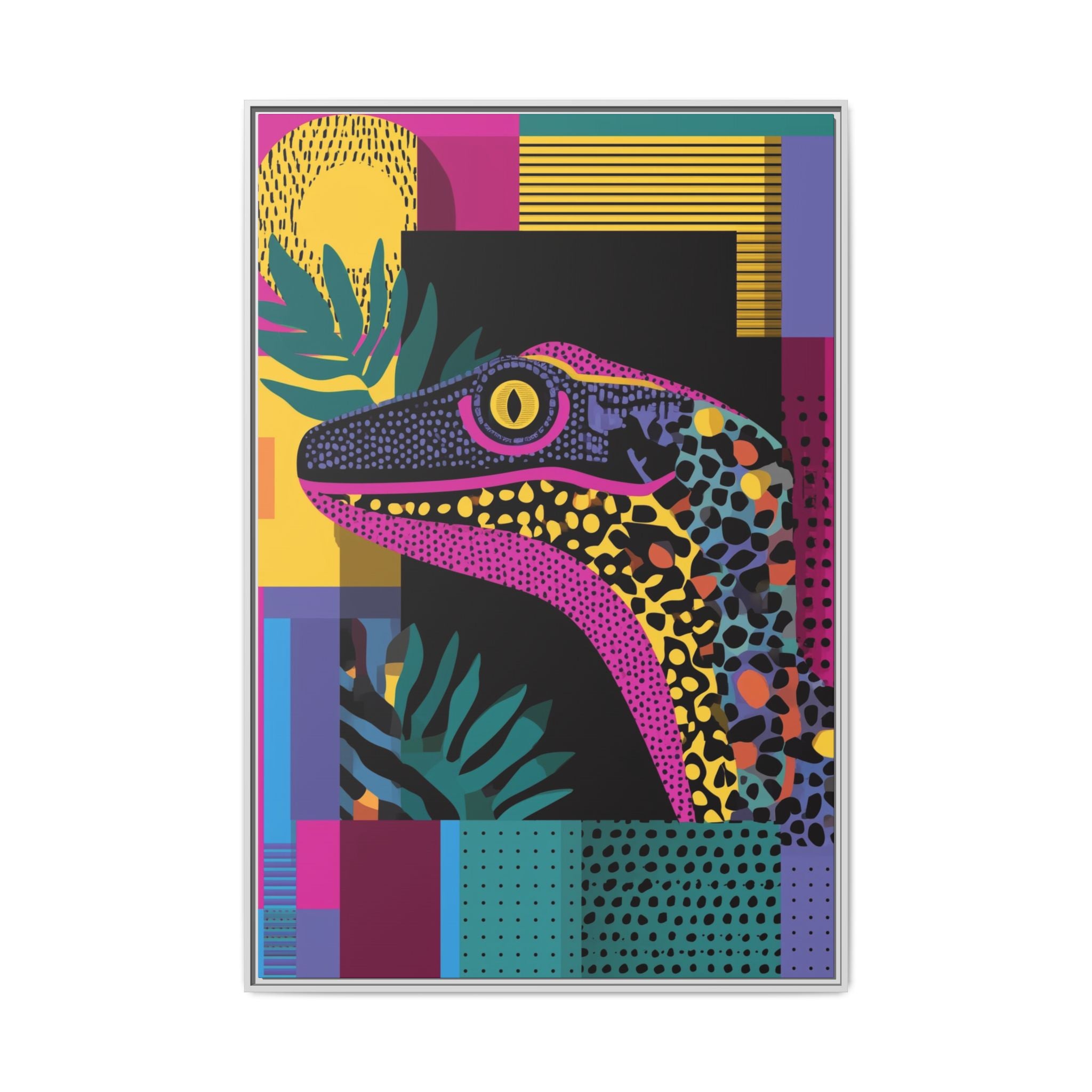 Raptor Kaleidoscope: Pop Art Dinosaur Portrait, Graphic Design Exotic Creature   |  Personalized & Custom Orders Available