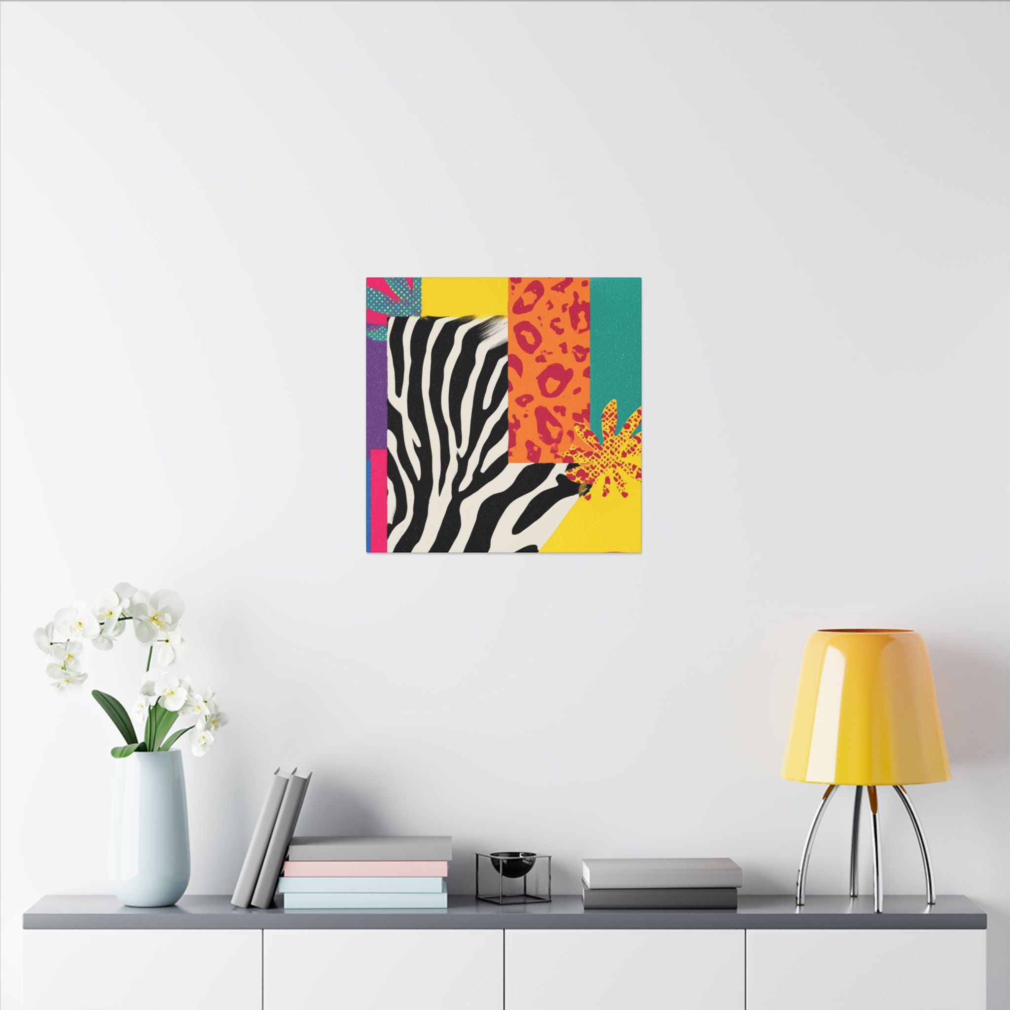 Copy of Pop Geometry: Zebra Leopard Fusion, Geometric Color Block, Modern Abstract Design   |   Custom Orders Accepted