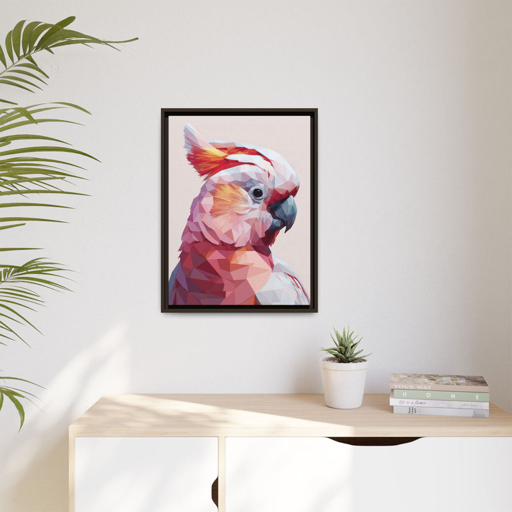 Prismatic Cockatoo: Geometric Bird Portrait, Low-Poly Digital Art   |  Personalized & Custom Orders Available