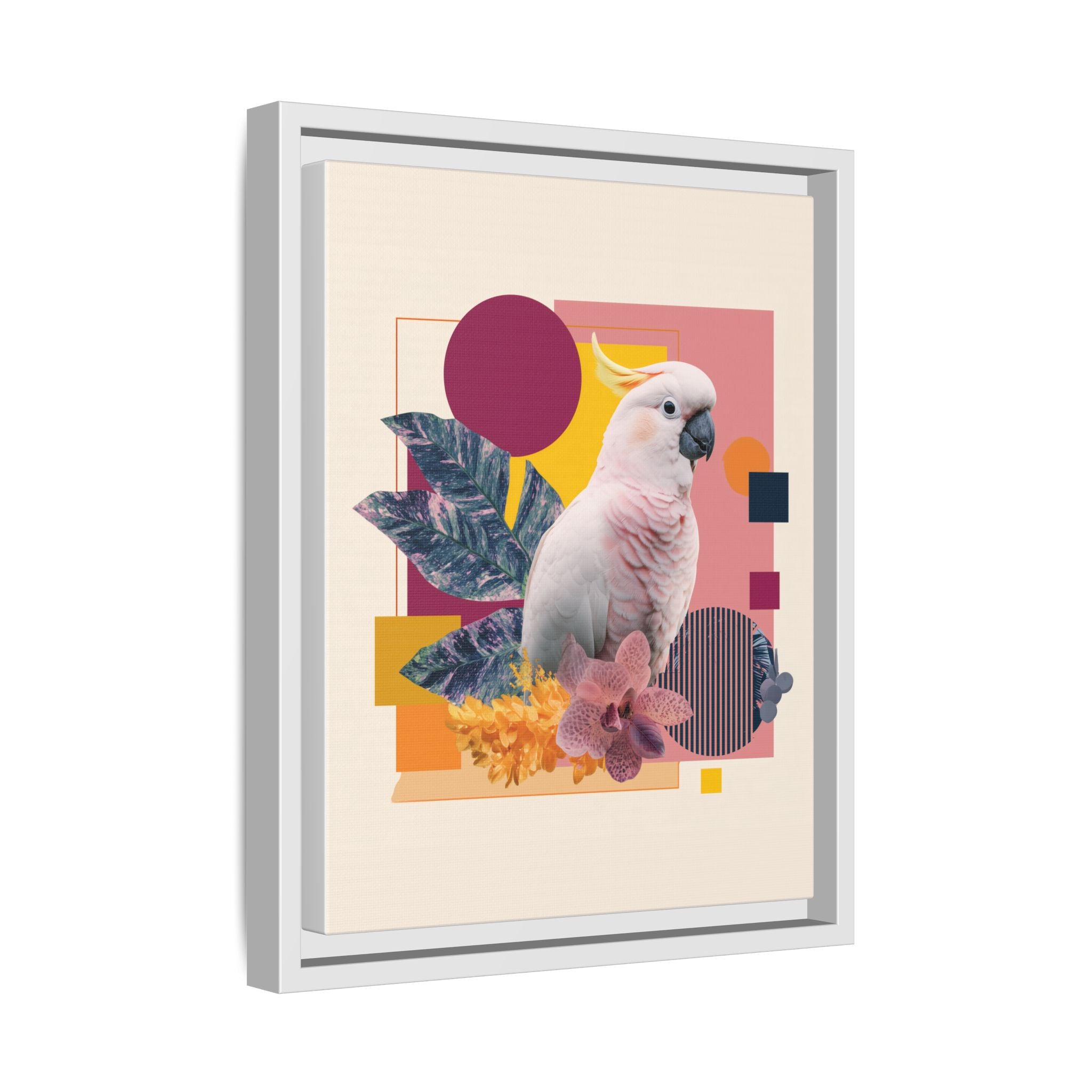 Cockatoo in Geometric Paradise: Tropical Avian Design, Modern Abstract Art   |    Custom Orders Available
