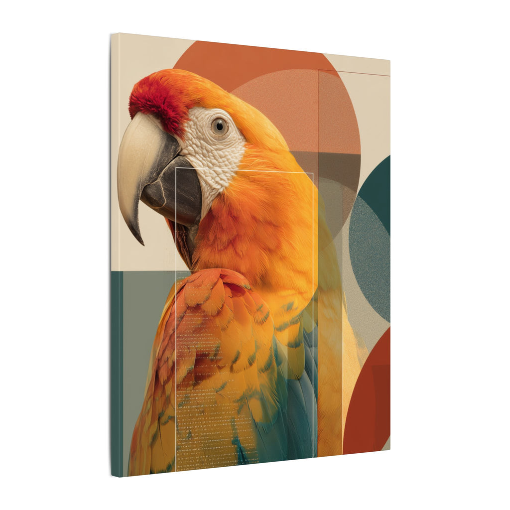 Geometric Macaw Portrait: Vibrant Avian Design, Modern Graphic Art Style   |    Custom Orders Available