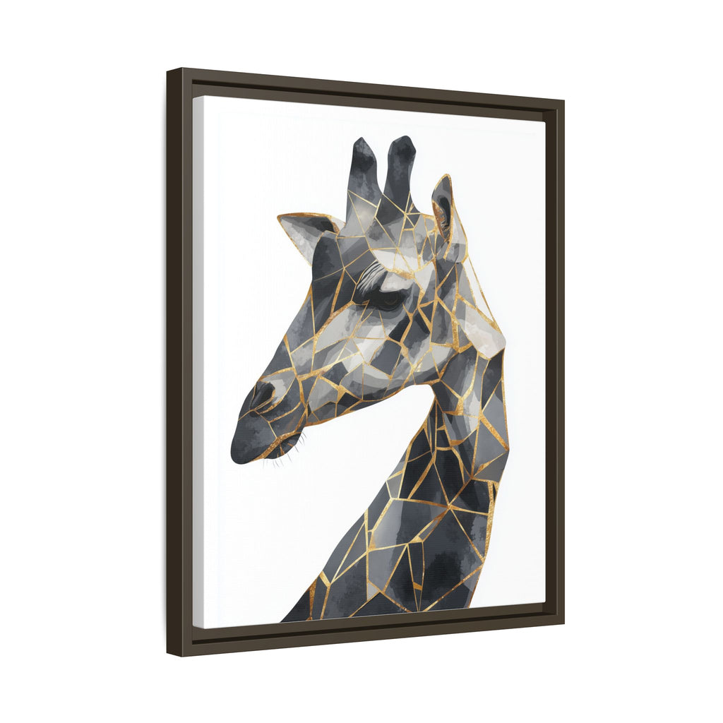 Geometric Giraffe Framed Print : Modern Mosaic Wildlife Art, Contemporary Golden Fragments   |  Personalized & Custom Orders Available