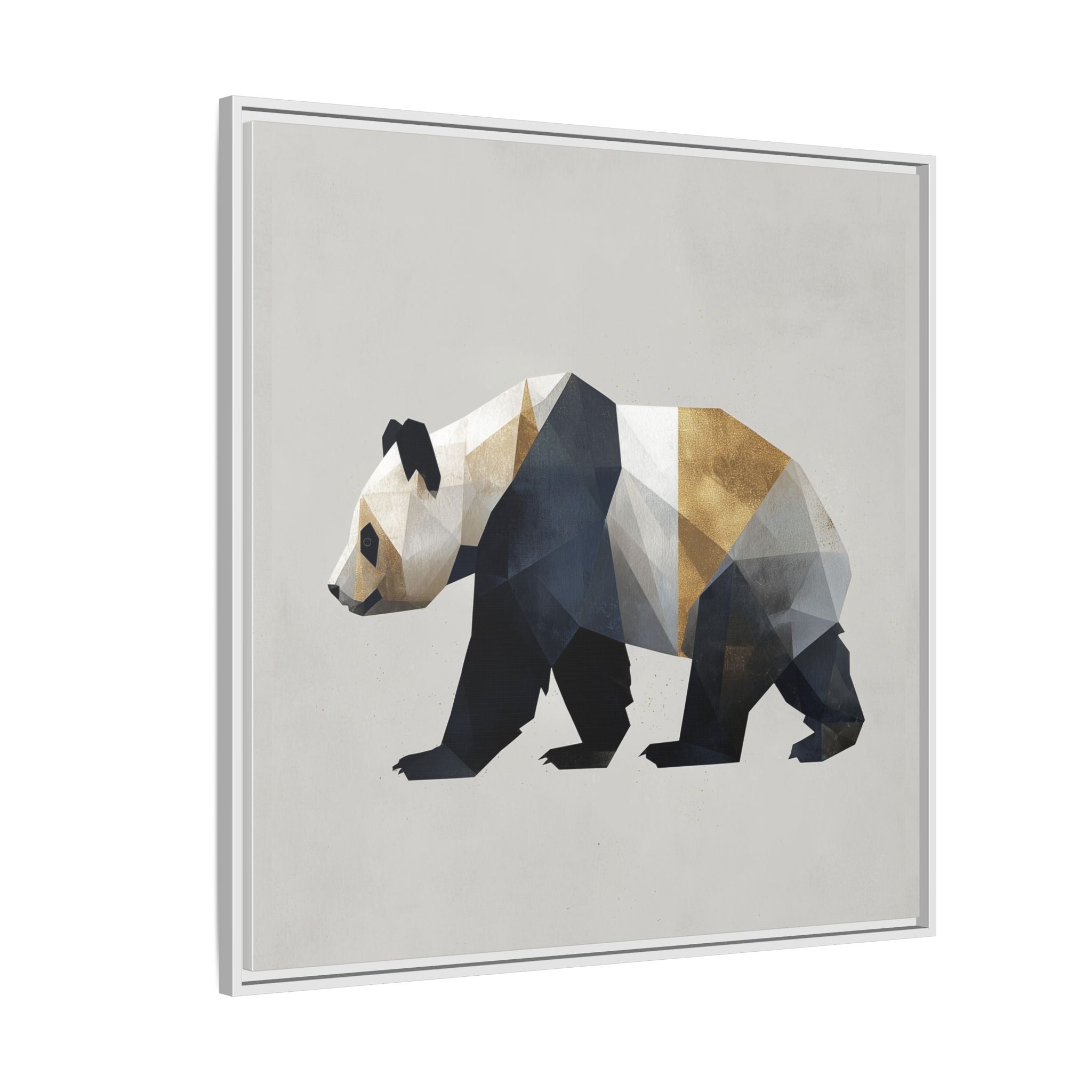 Geometric Panda: Low-Poly Digital Art, Metallic Contemporary Design   |  Personalized & Custom Orders Available