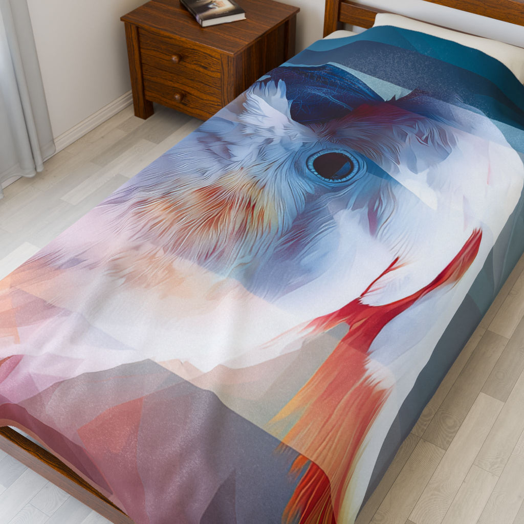 Prismatic Cockatoo Quilt Cover, Doona Cover, Duvet : Geometric Digital Wildlife,  Deconstruction Art   |    Custom Orders Available