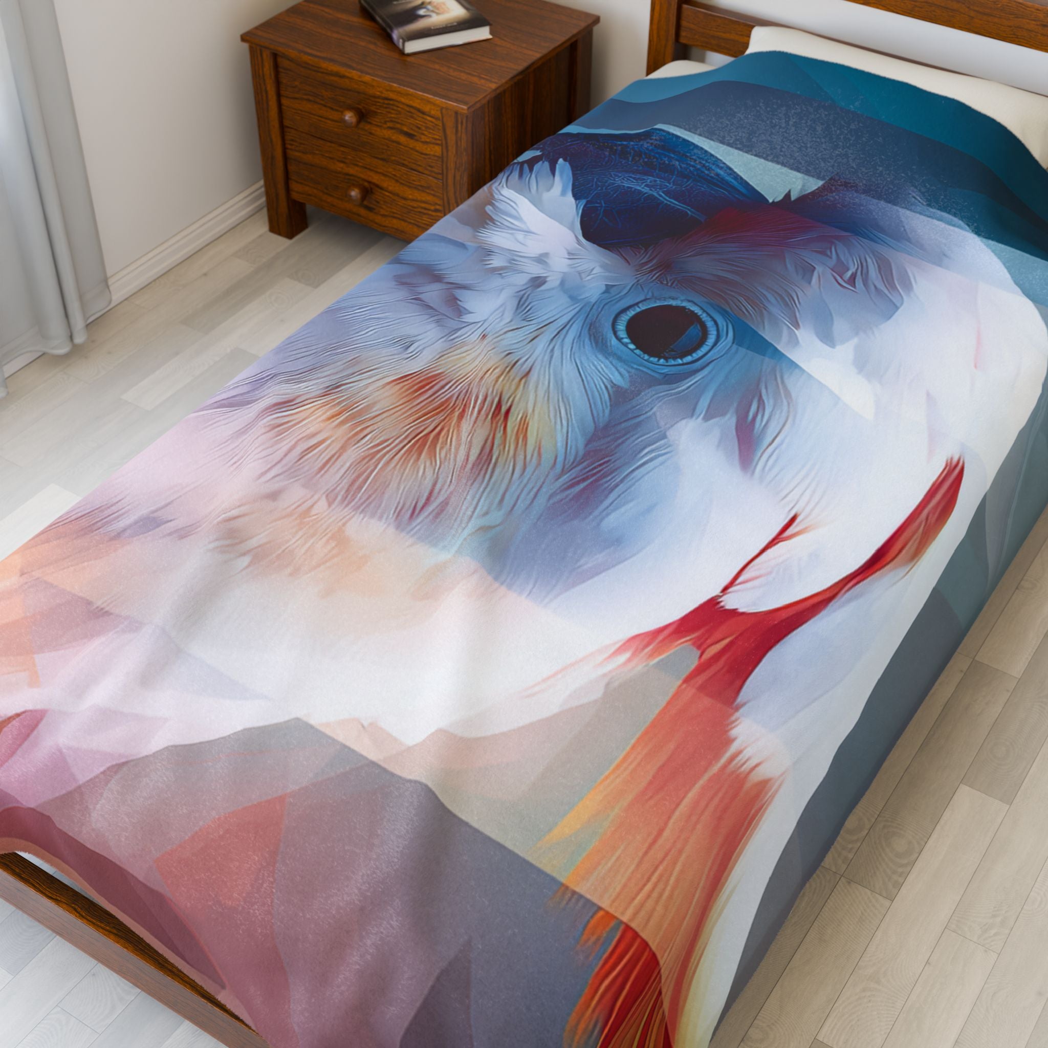 Prismatic Cockatoo Quilt Cover, Doona Cover, Duvet : Geometric Digital Wildlife,  Deconstruction Art   |    Custom Orders Available