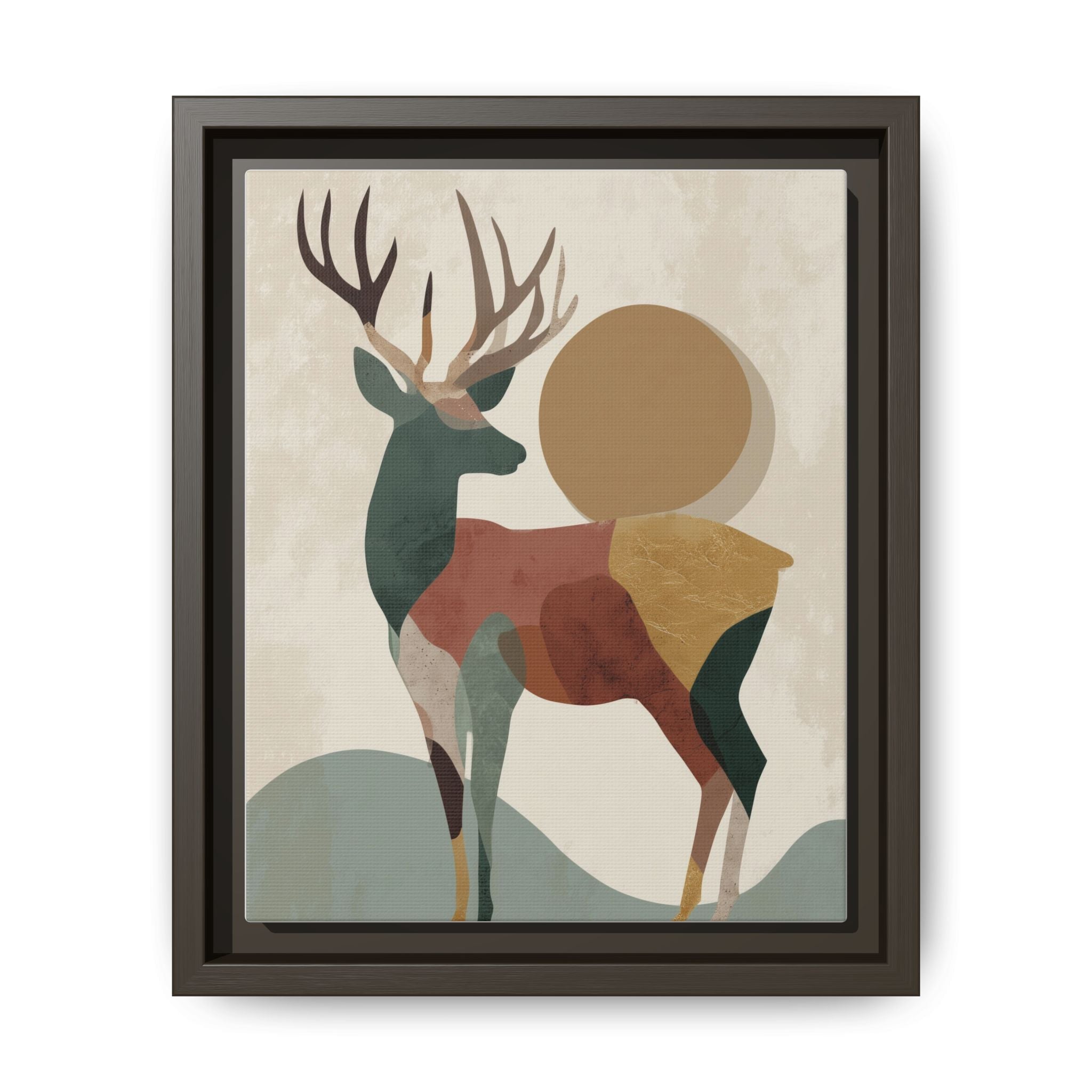 Geometric Deer Mosaic Framed Print : Modern Abstract Wildlife Art, Minimalist Nature Print   |  Personalized & Custom Orders Available