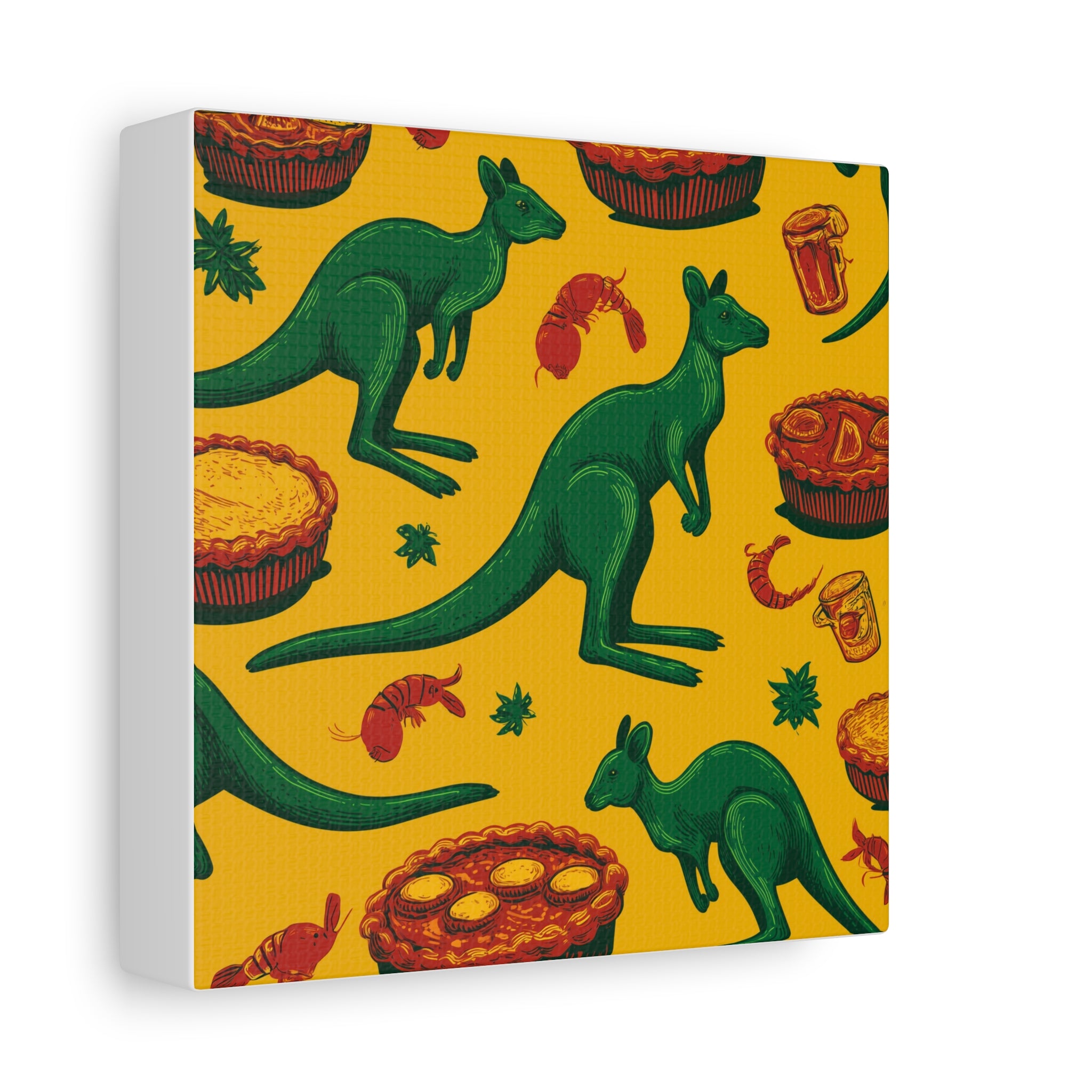 Kangaroo Canvas Wall Art, Vibrant Animal Decor, Unique Gift for Nature Lovers, Fun Kitchen Wall Hanging, Australian Themed Art