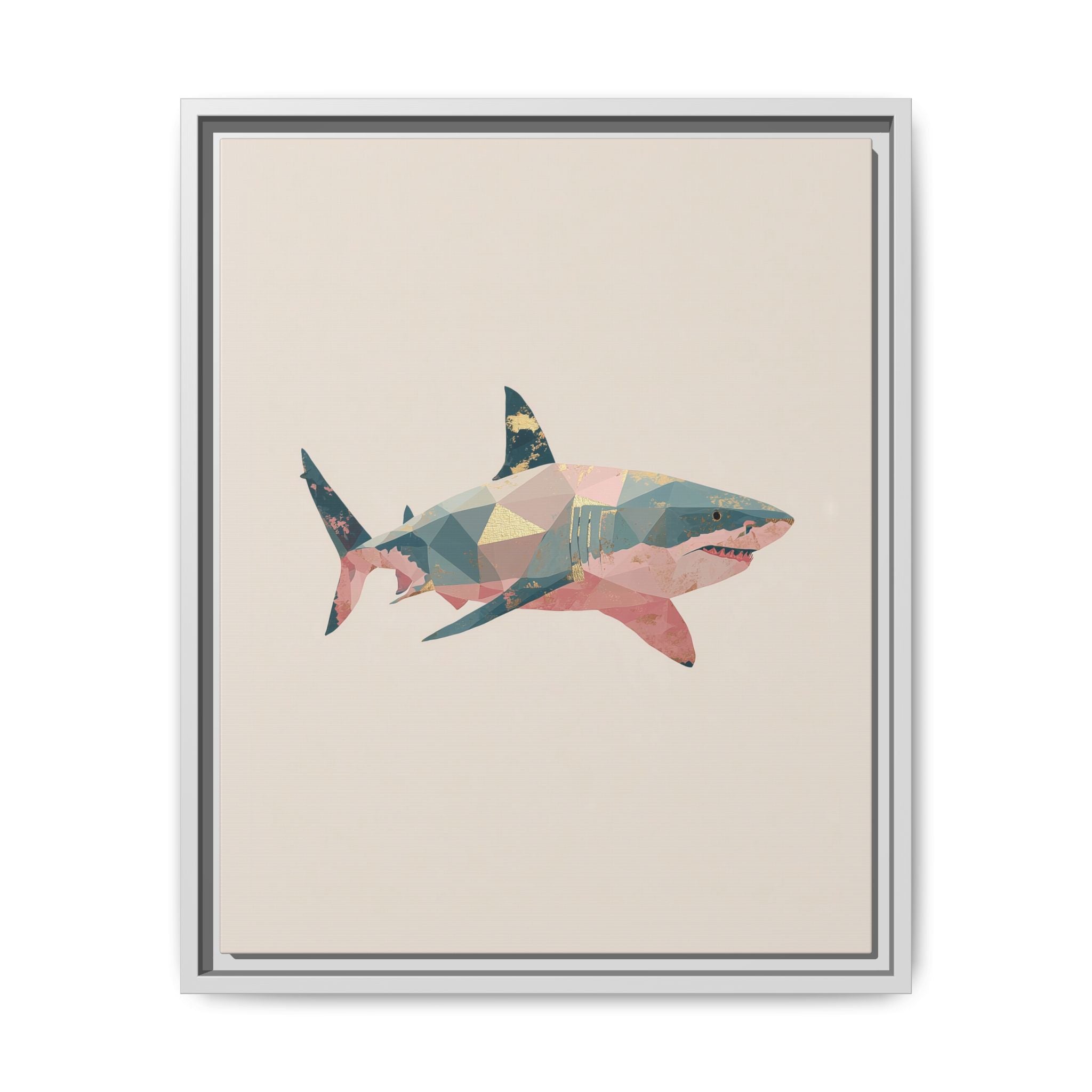 Geometric Shark Spectrum: Polygonal Marine Predator, Abstract Metallic Design   |  Personalized & Custom Orders Available