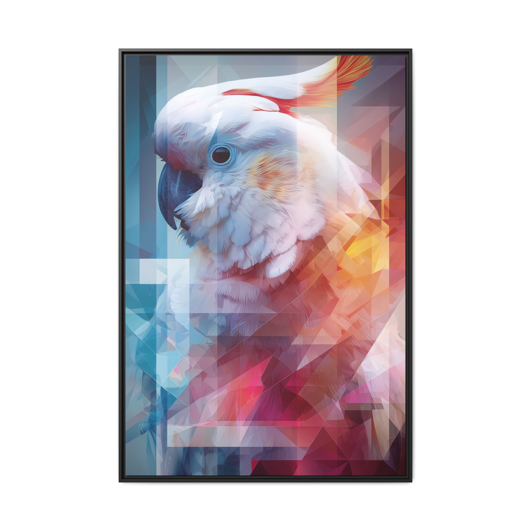 Fractured Cockatoo: Geometric Wildlife Portrait, Low-Poly Digital Art   |    Custom Orders Available