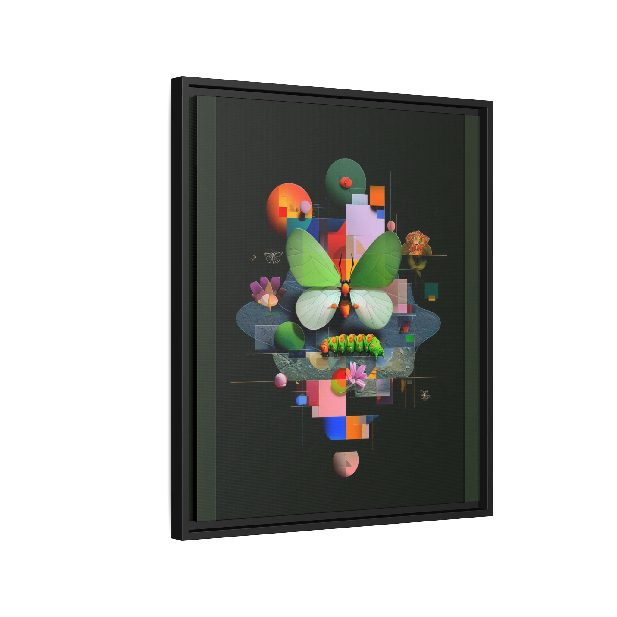 Metamorphosis Geometry Framed Print : Digital Nature Synthesis, Butterfly Abstraction   |  Personalized & Custom Orders Available