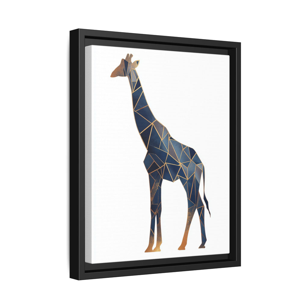 Geometric Giraffe Framed Print : Faceted Blue Mosaic, Modern Wildlife Art   |  Personalized & Custom Orders Available