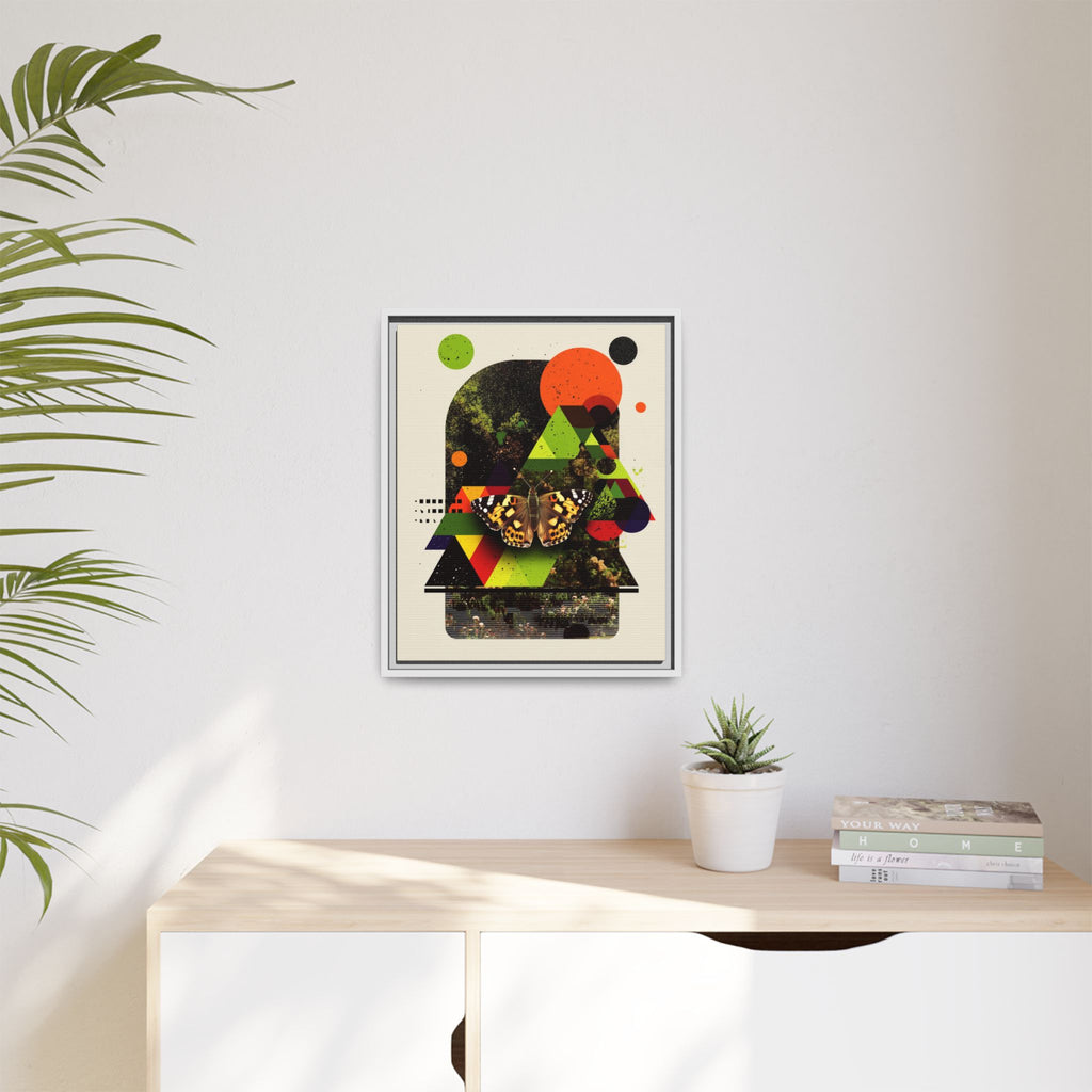 Metamorphic Geometries Framed Print: Digital Nature Collage, Butterfly Abstract Design   |   Custom Orders Available