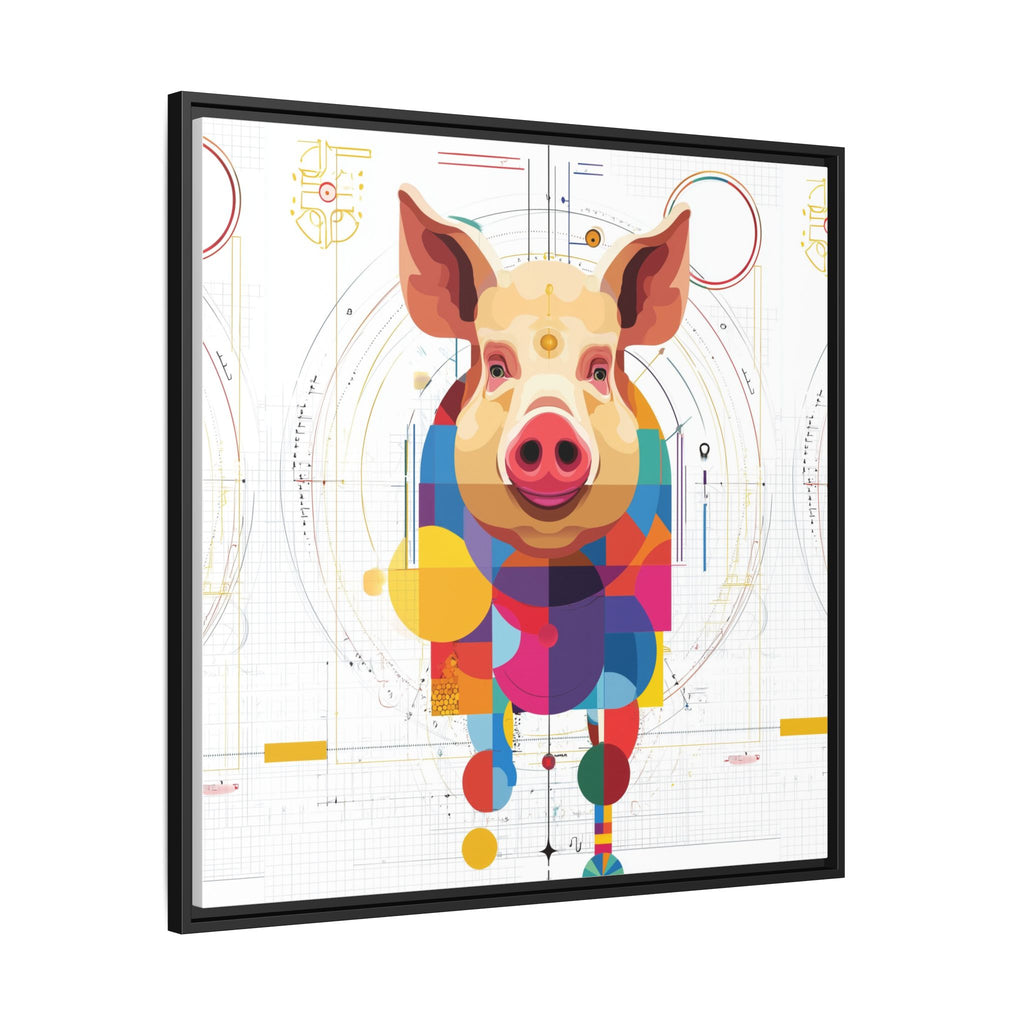 Geometric Pig: Digital Cubist Portrait, Mathematical Animal Abstraction   |    Custom Orders Available