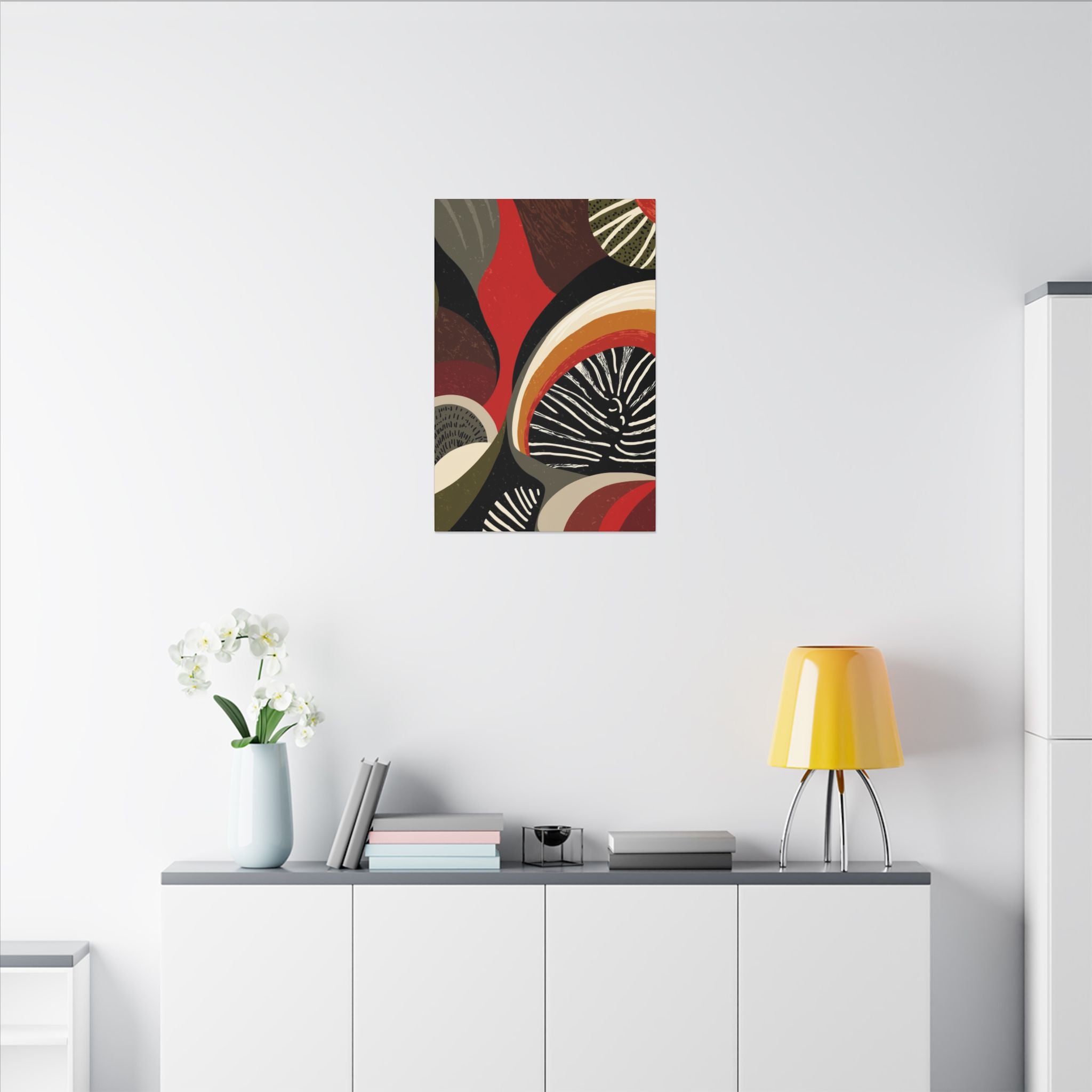 Harmonic Convergence: Organic Geometry, Mid-Century Modern Abstract, Earthy Palette Composition   |   Custom Orders Accepted