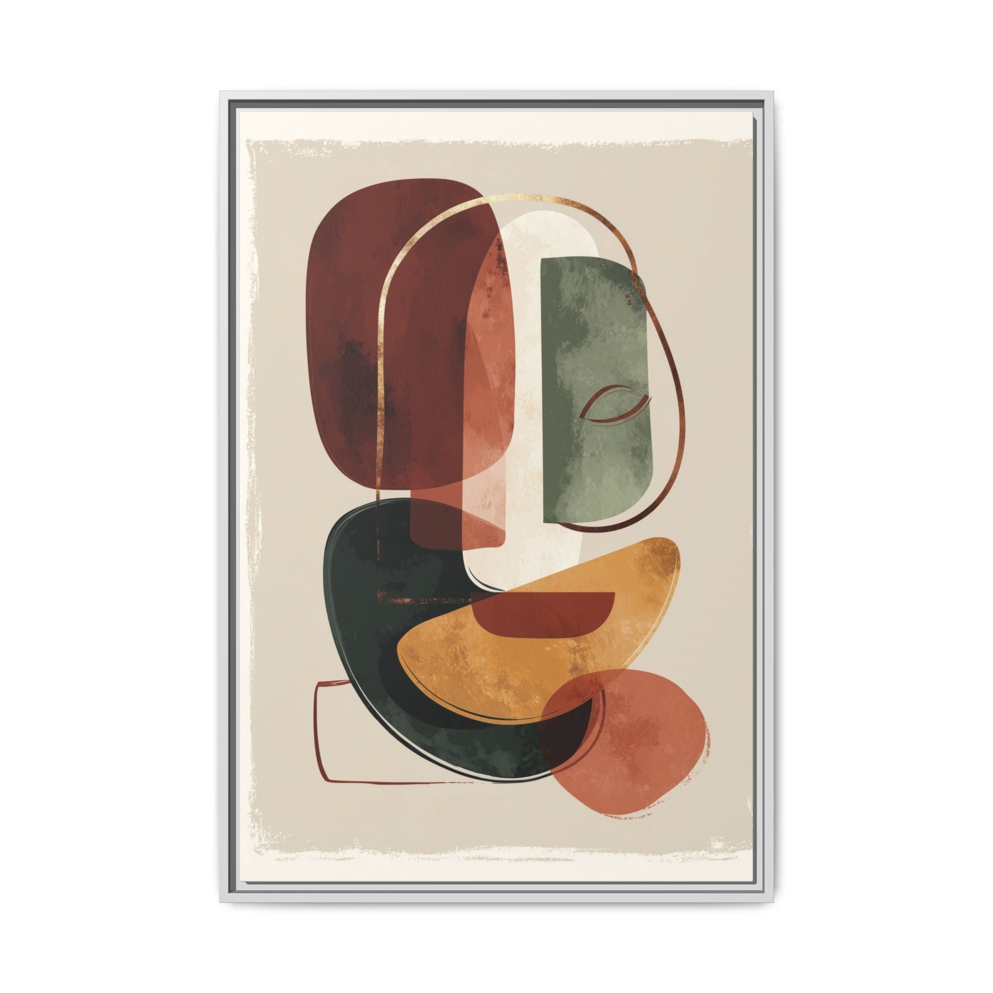 Layered Geometries: Mid-Century Modern Composition, Organic Abstract Design, Translucent Intersecting Shapes   |   Custom Orders Accepted