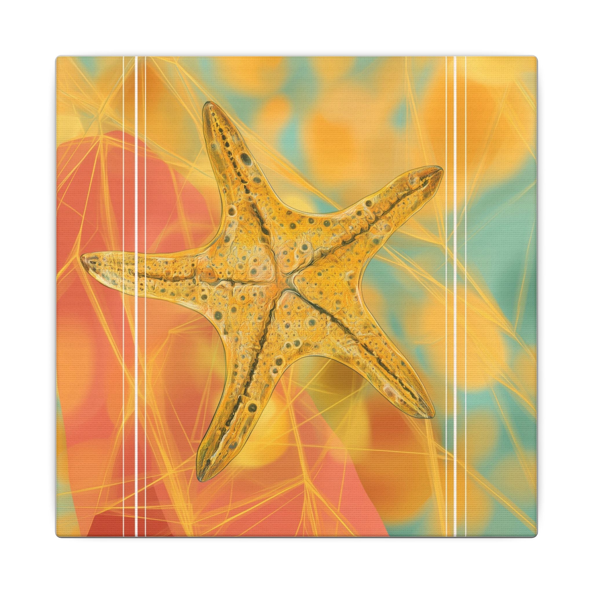 Golden Marine Geometry: Starfish Textures in Digital Art, Oceanic Abstract Composition   |    Custom Orders Available