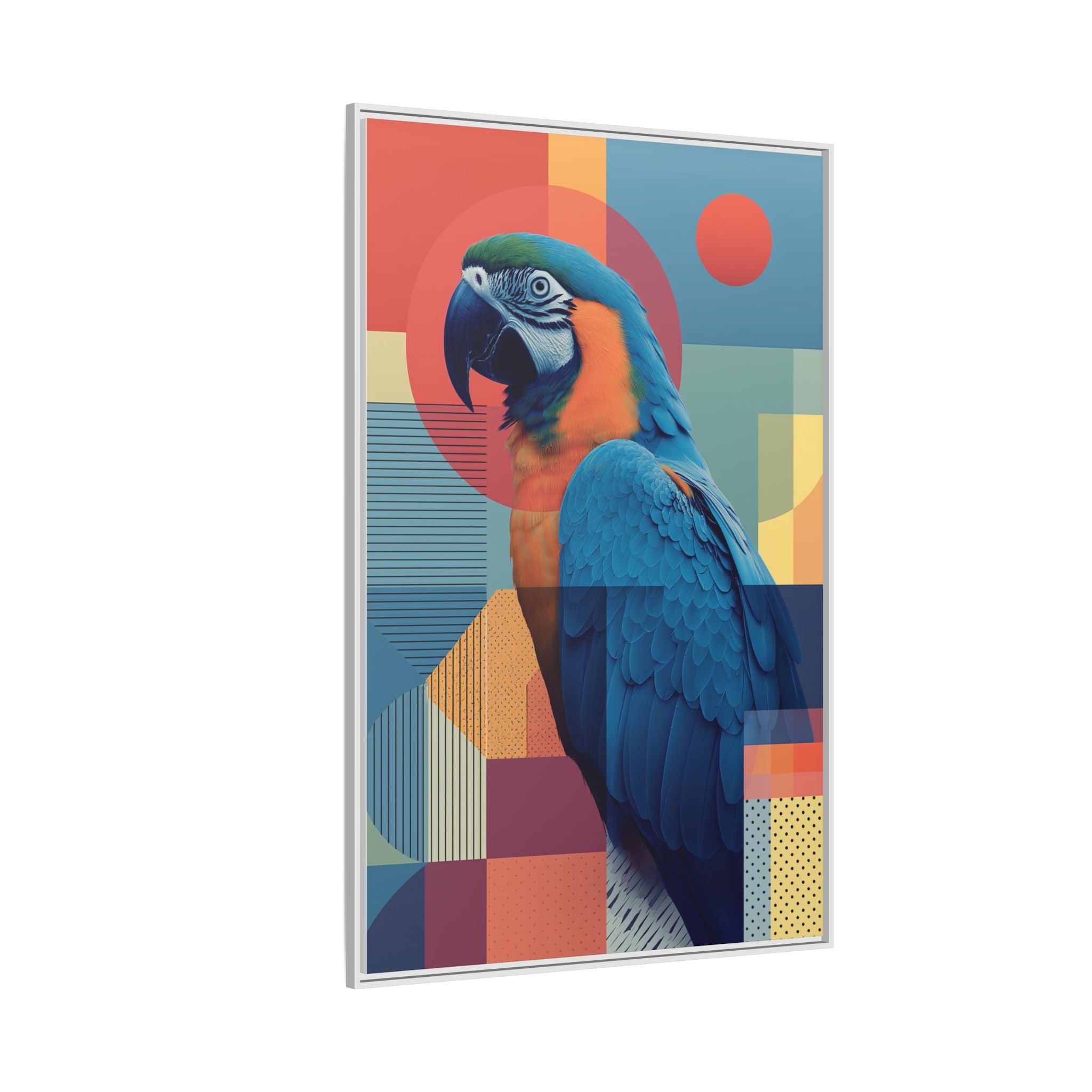Geometric Macaw: Prismatic Wildlife Fusion, Modern Abstract Composition   |    Custom Orders Available