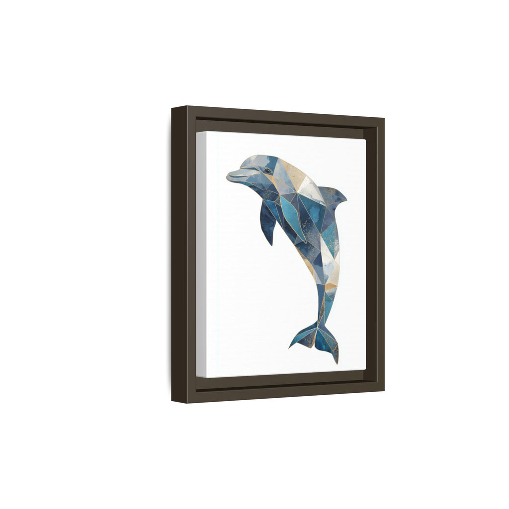 Geometric Dolphin Mosaic Framed Print , Contemporary Marine Art   |  Personalized & Custom Orders Available