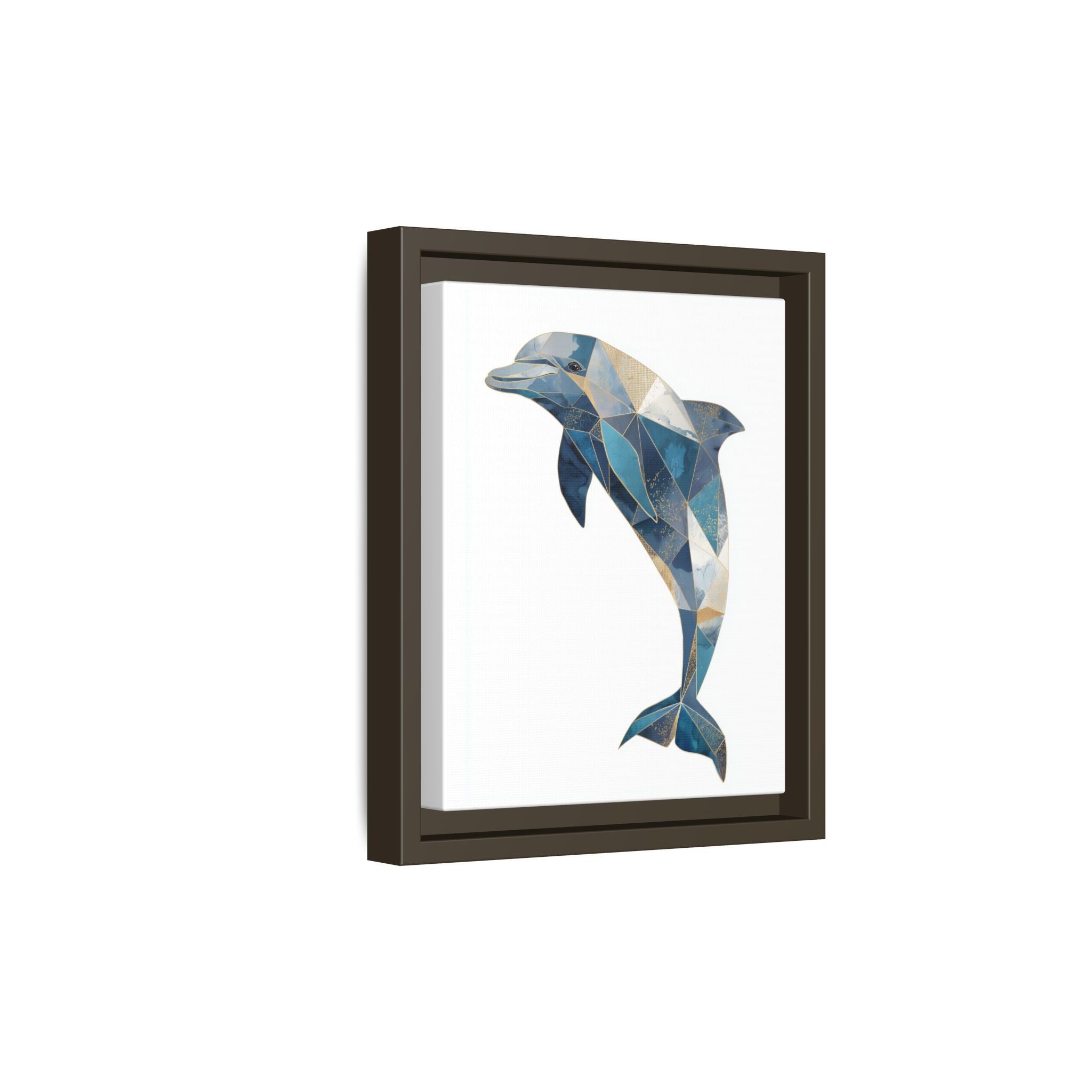 Geometric Dolphin Mosaic Framed Print , Contemporary Marine Art   |  Personalized & Custom Orders Available