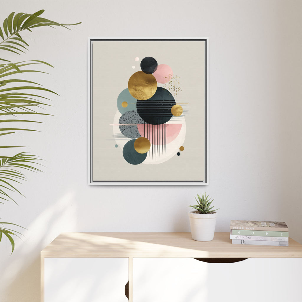 Geometric Harmony: Intersecting Circles, Mid-Century Modern Design, Abstract Metallic Composition   |   Custom Orders Accepted