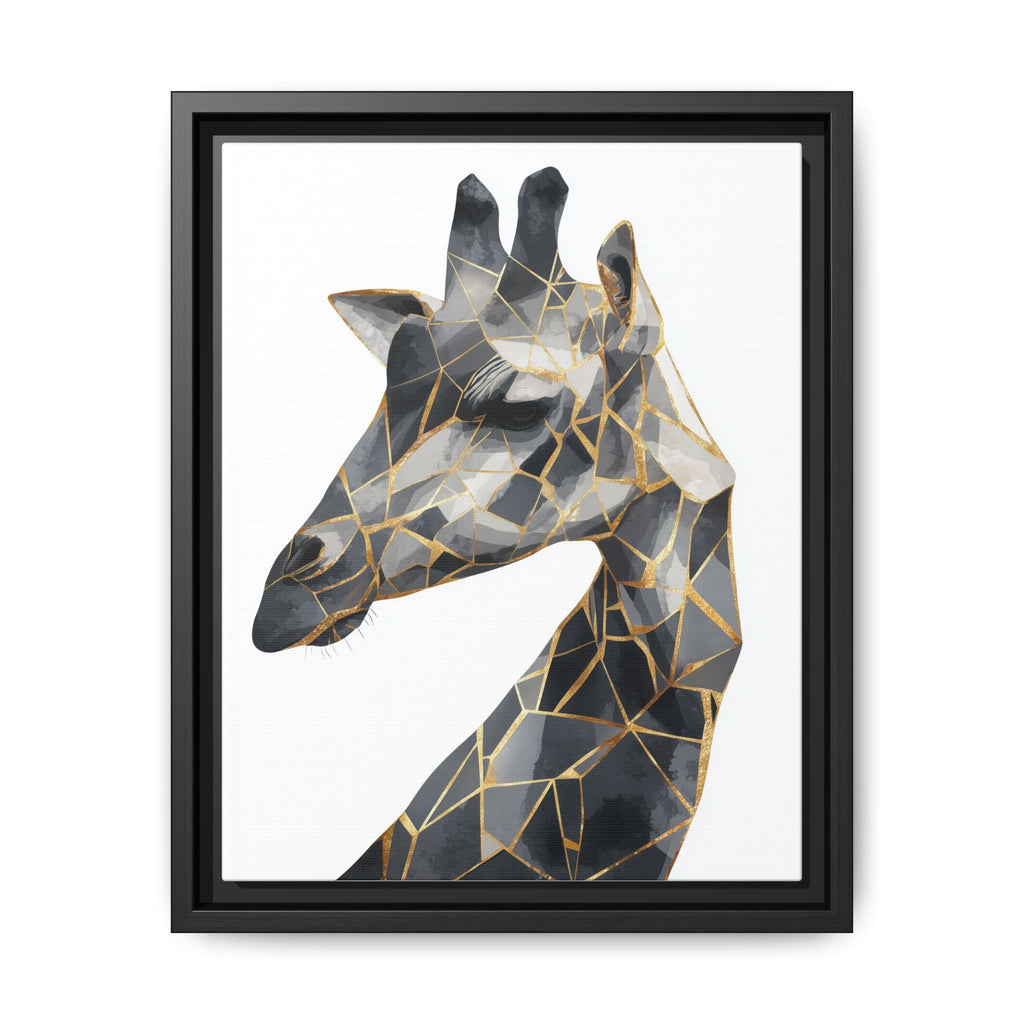 Geometric Giraffe Framed Print : Modern Mosaic Wildlife Art, Contemporary Golden Fragments   |  Personalized & Custom Orders Available