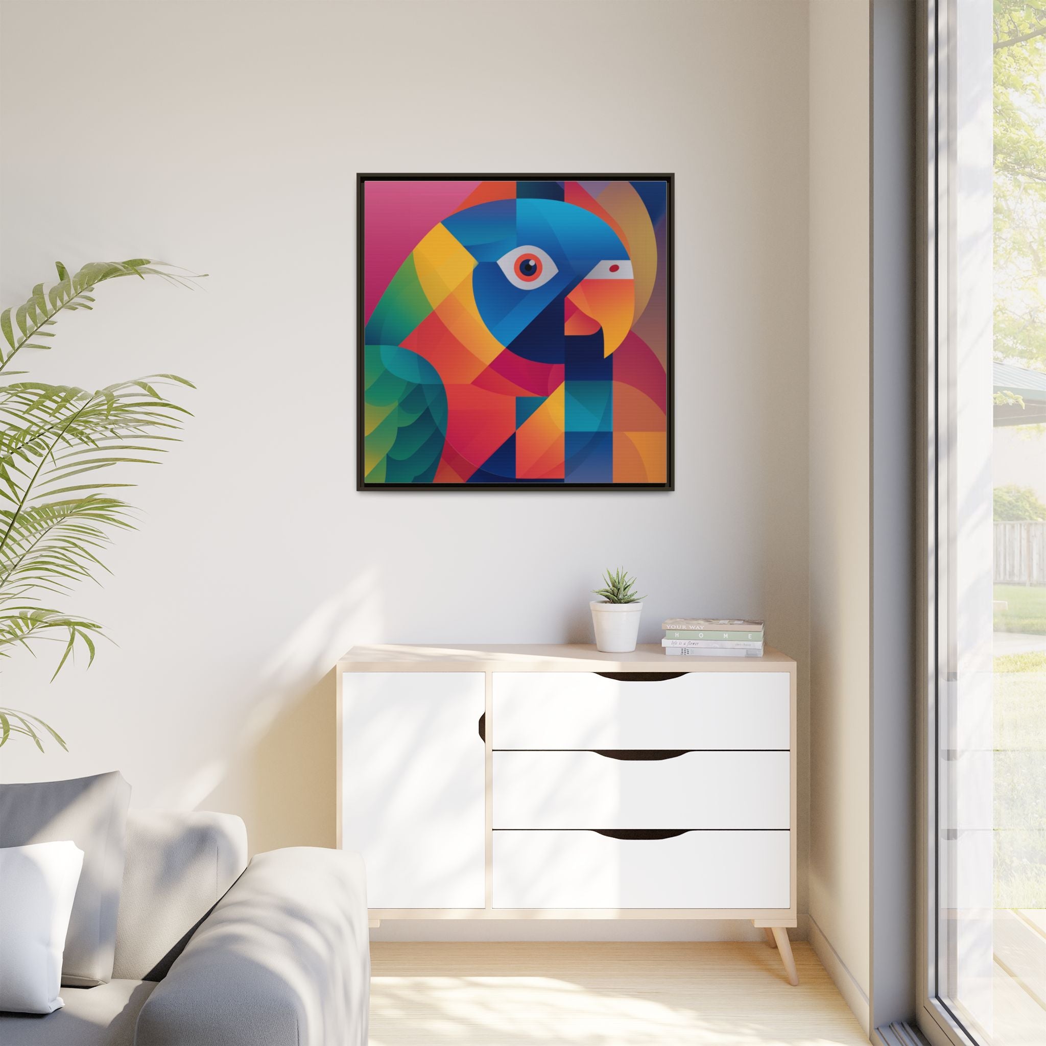 Prismatic Parrot: Cubist Deconstruction, Geometric Color Explosion   |  Personalized & Custom Orders Available